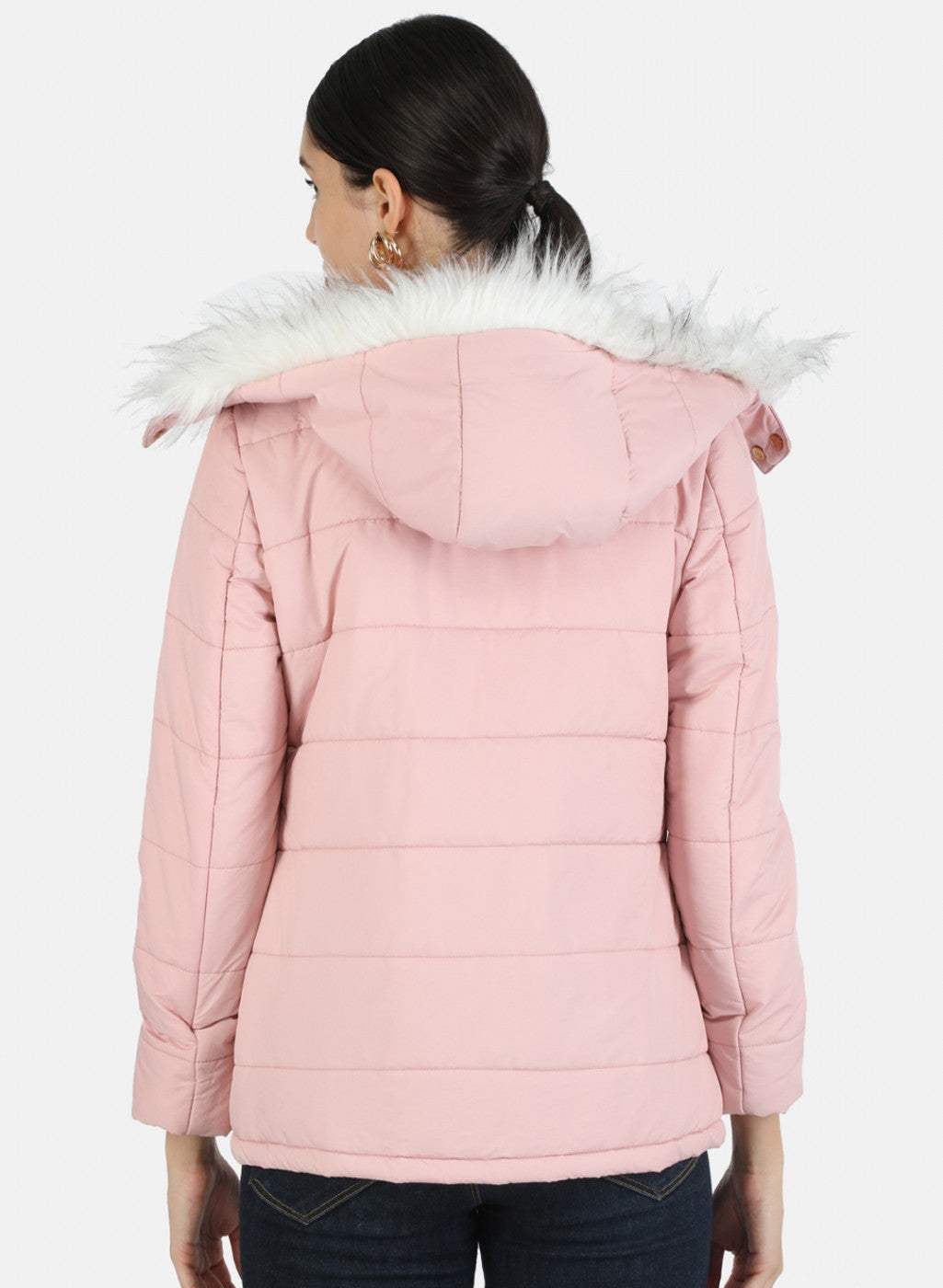 Women Pink Solid Jacket