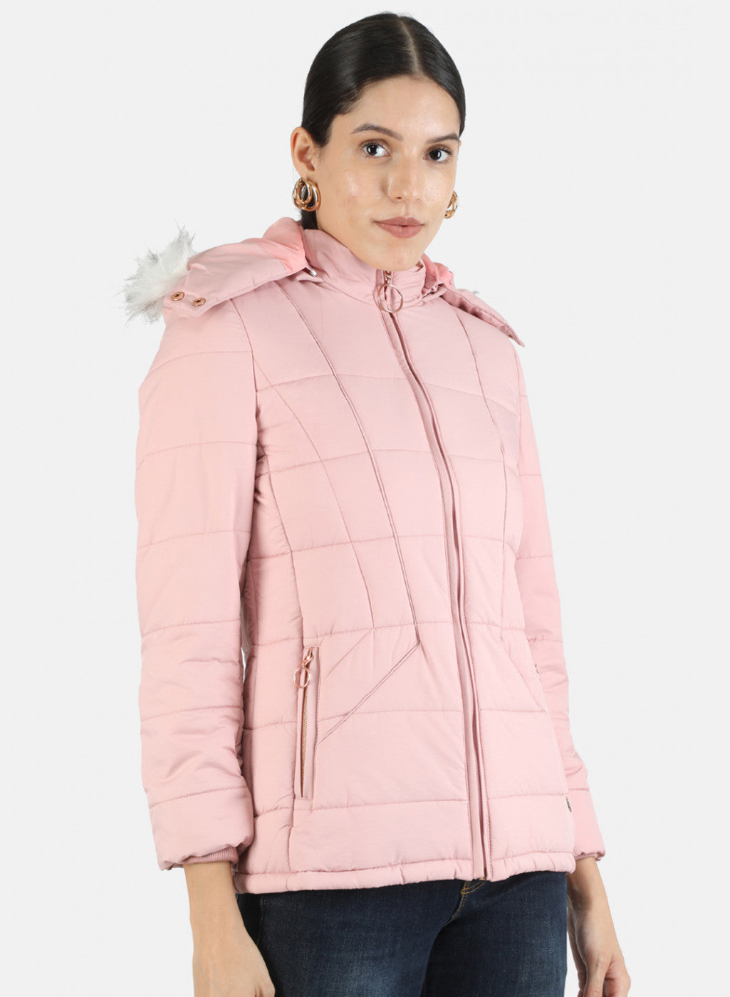 Women Pink Solid Jacket