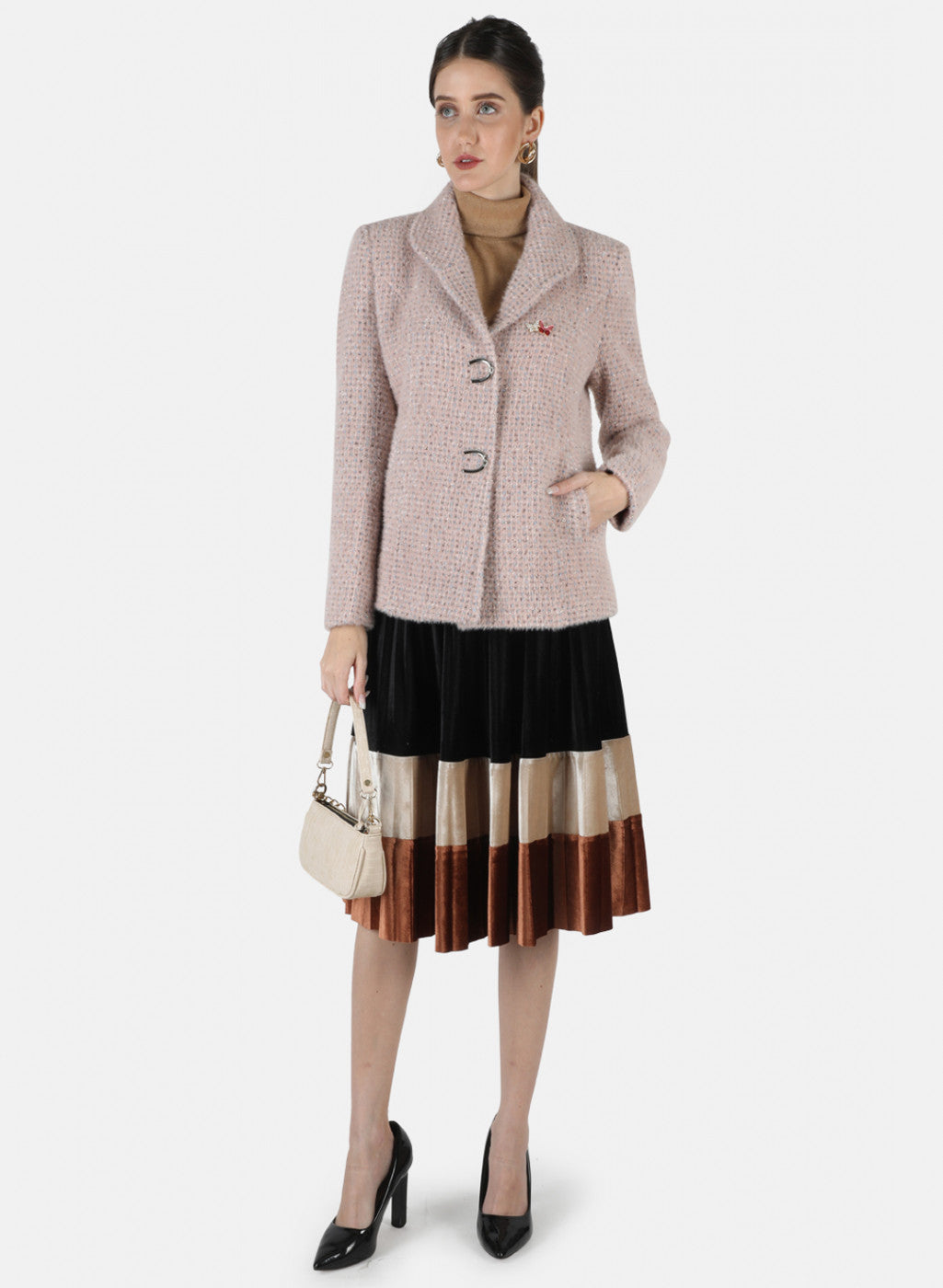 Women Multicolor Jaquard Coat