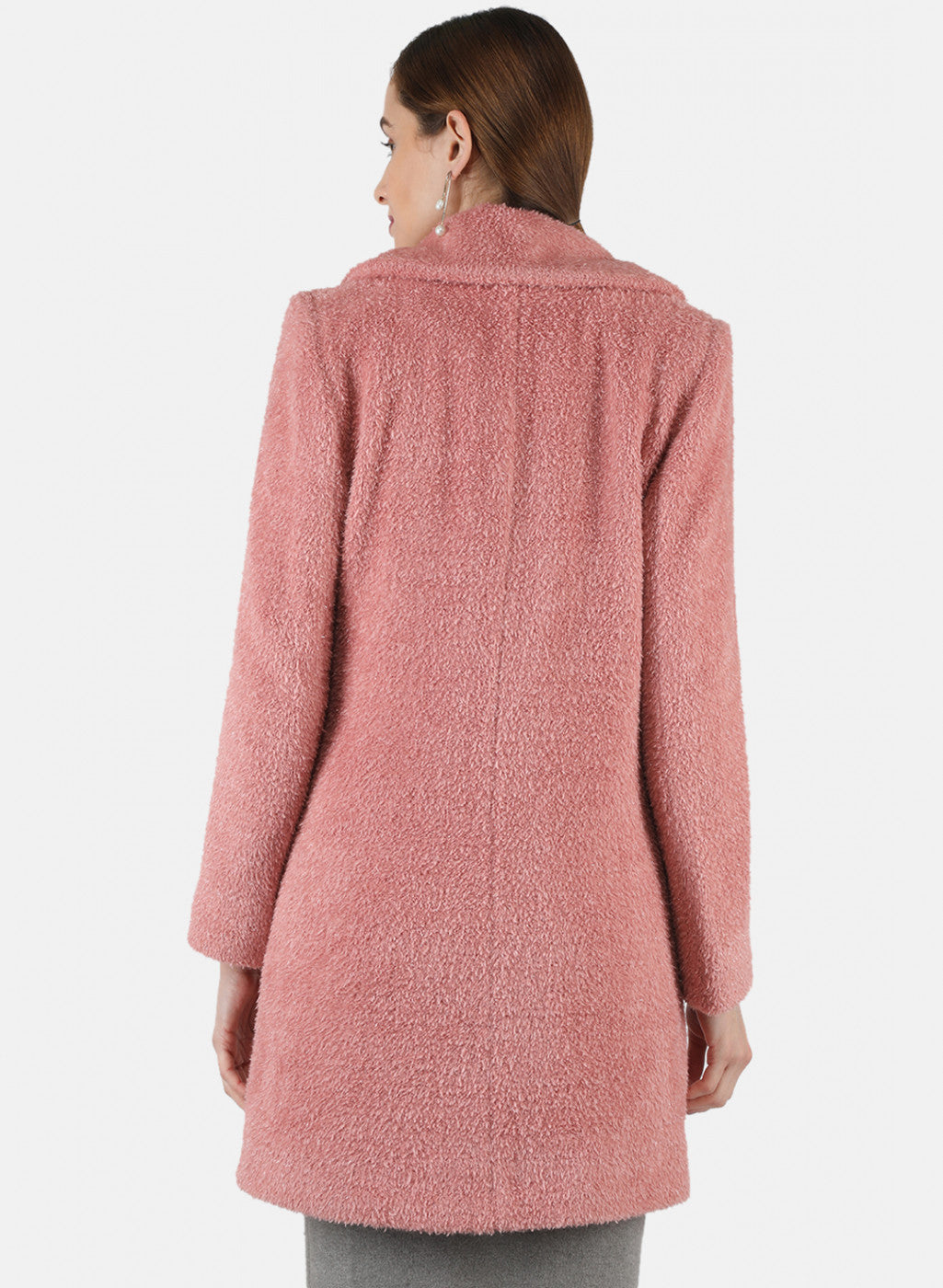 Women Pink Solid Coat