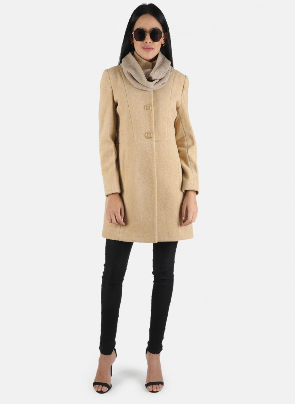 Women Brown Solid Coat