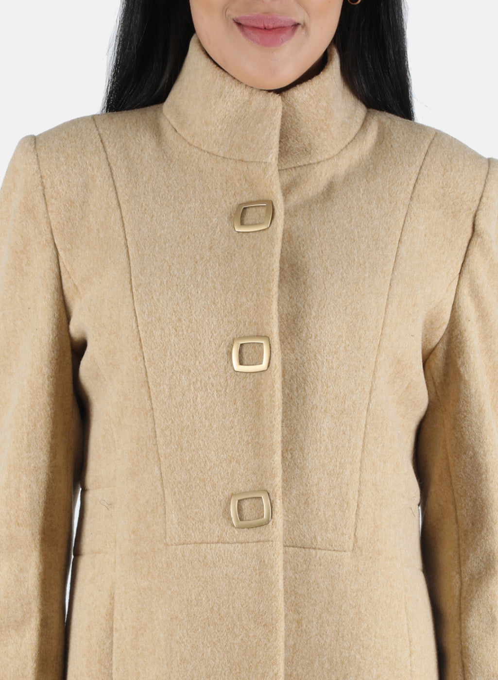 Women Brown Solid Coat