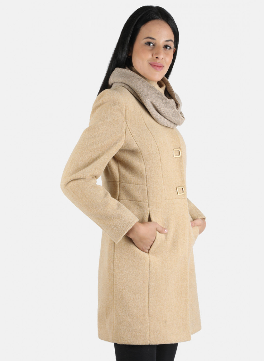 Women Brown Solid Coat