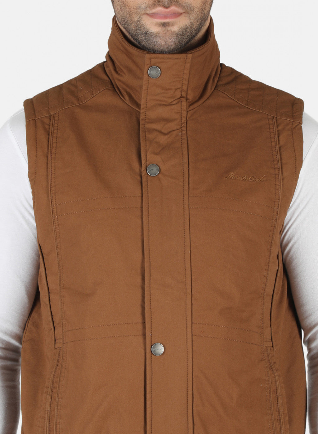 Men Brown Solid Jacket