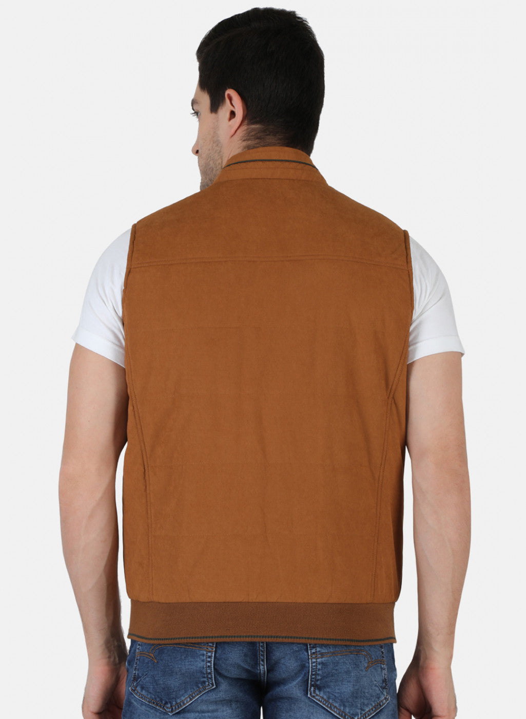 Men Brown Solid Jacket