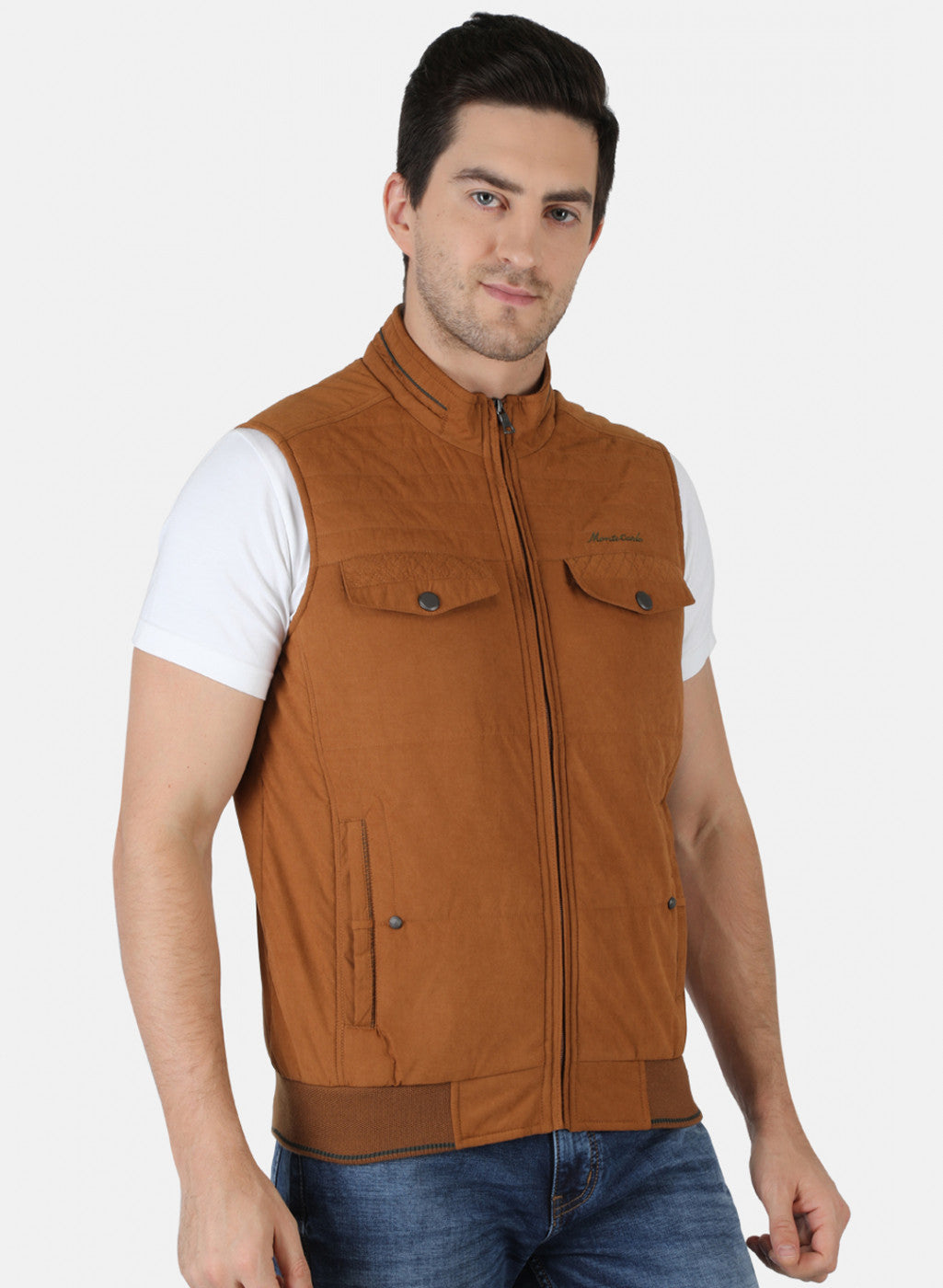 Men Brown Solid Jacket