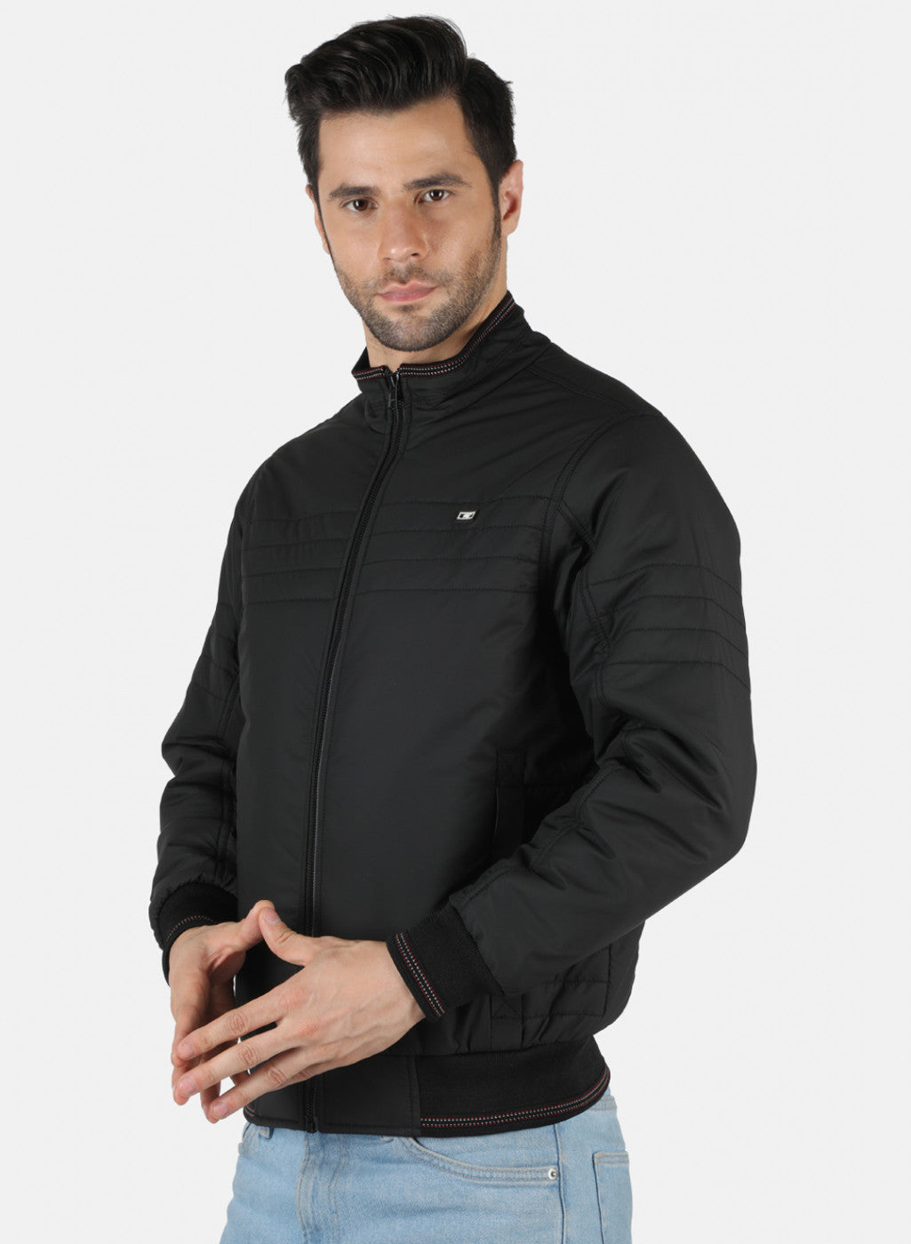 Men Black Solid Jacket