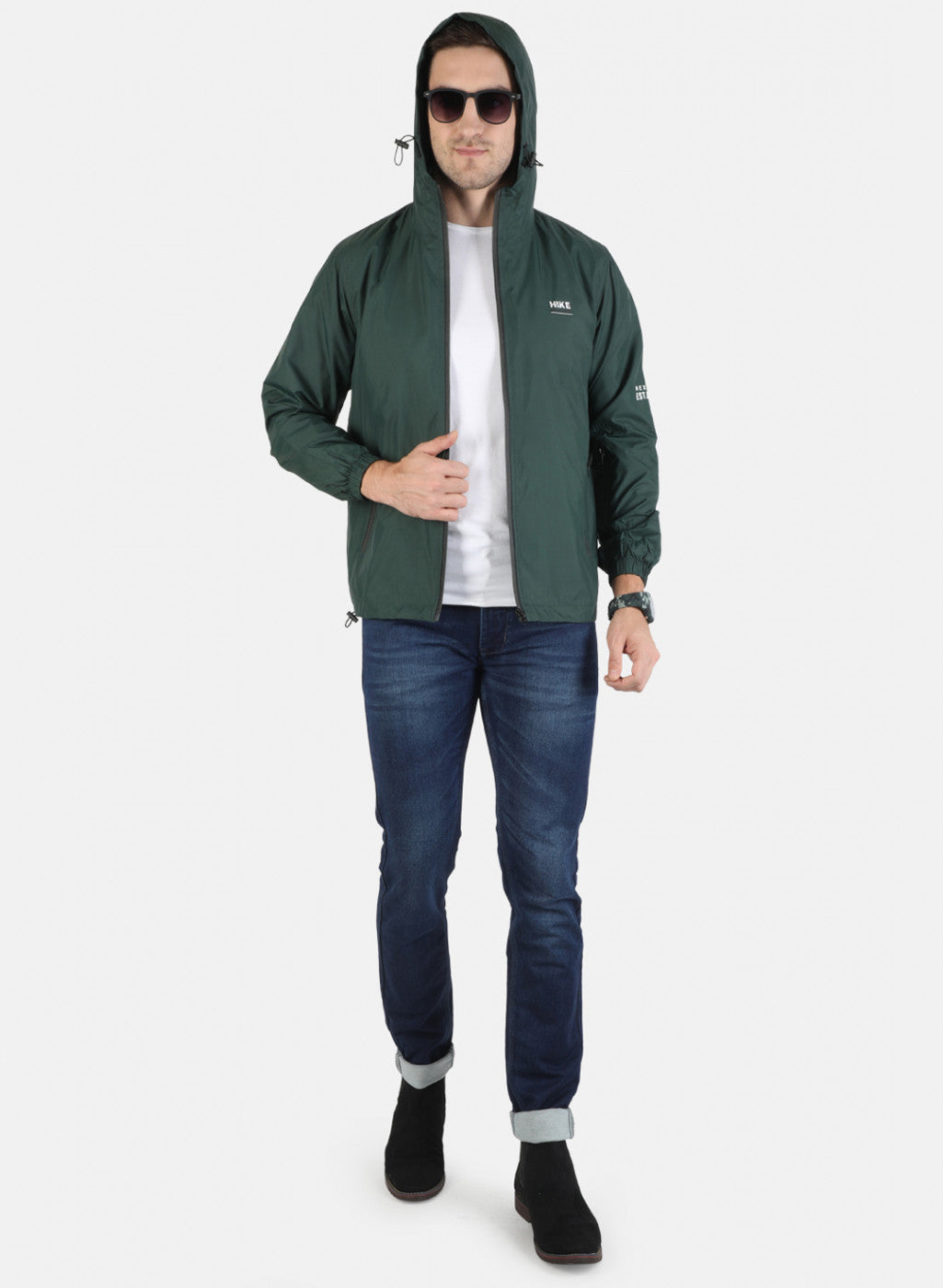 Men Green Solid Jacket