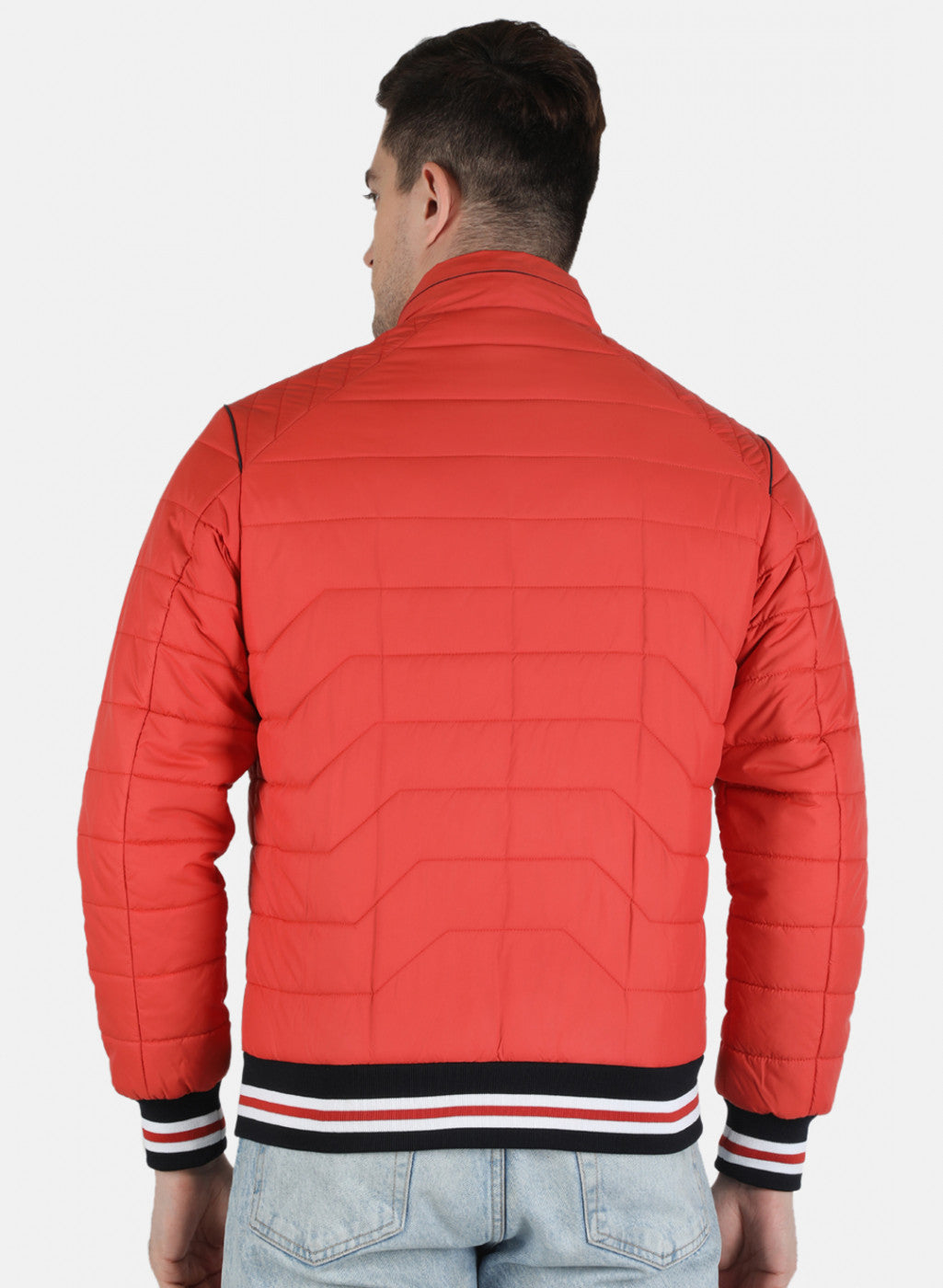 Men Orange Solid Jacket