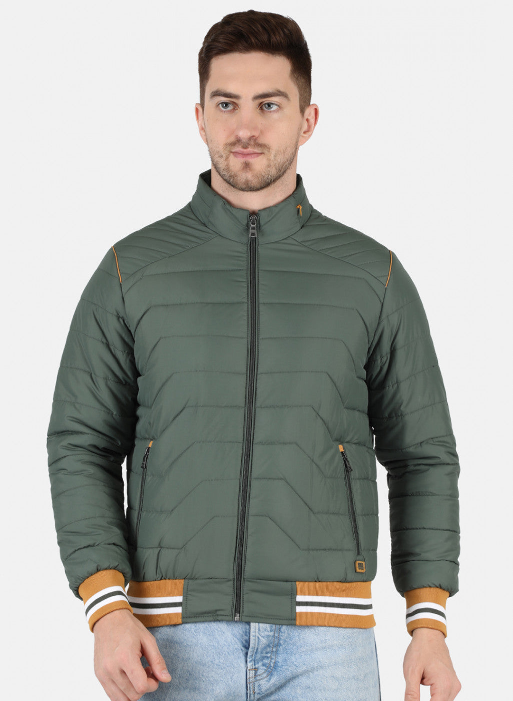 Men Green Solid Jacket