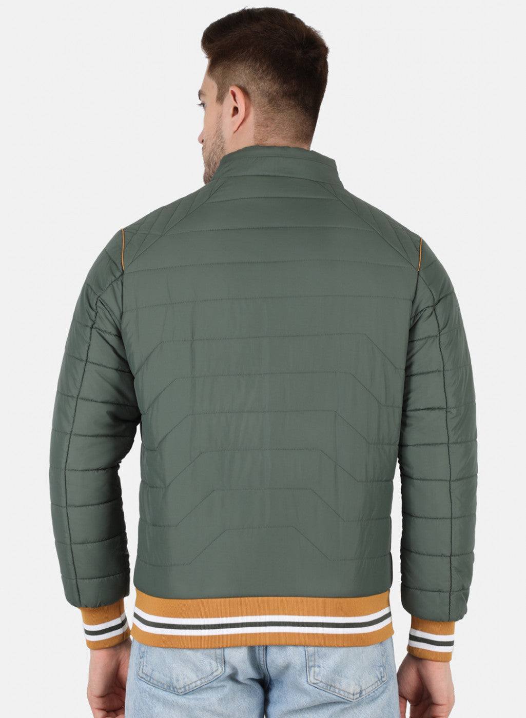 Men Green Solid Jacket