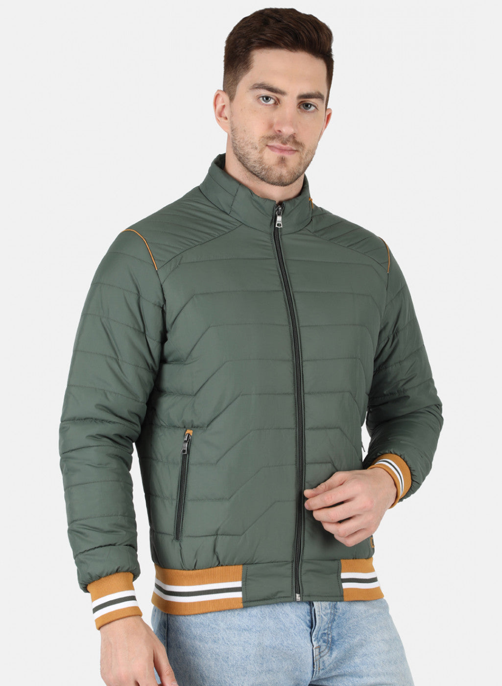 Men Green Solid Jacket