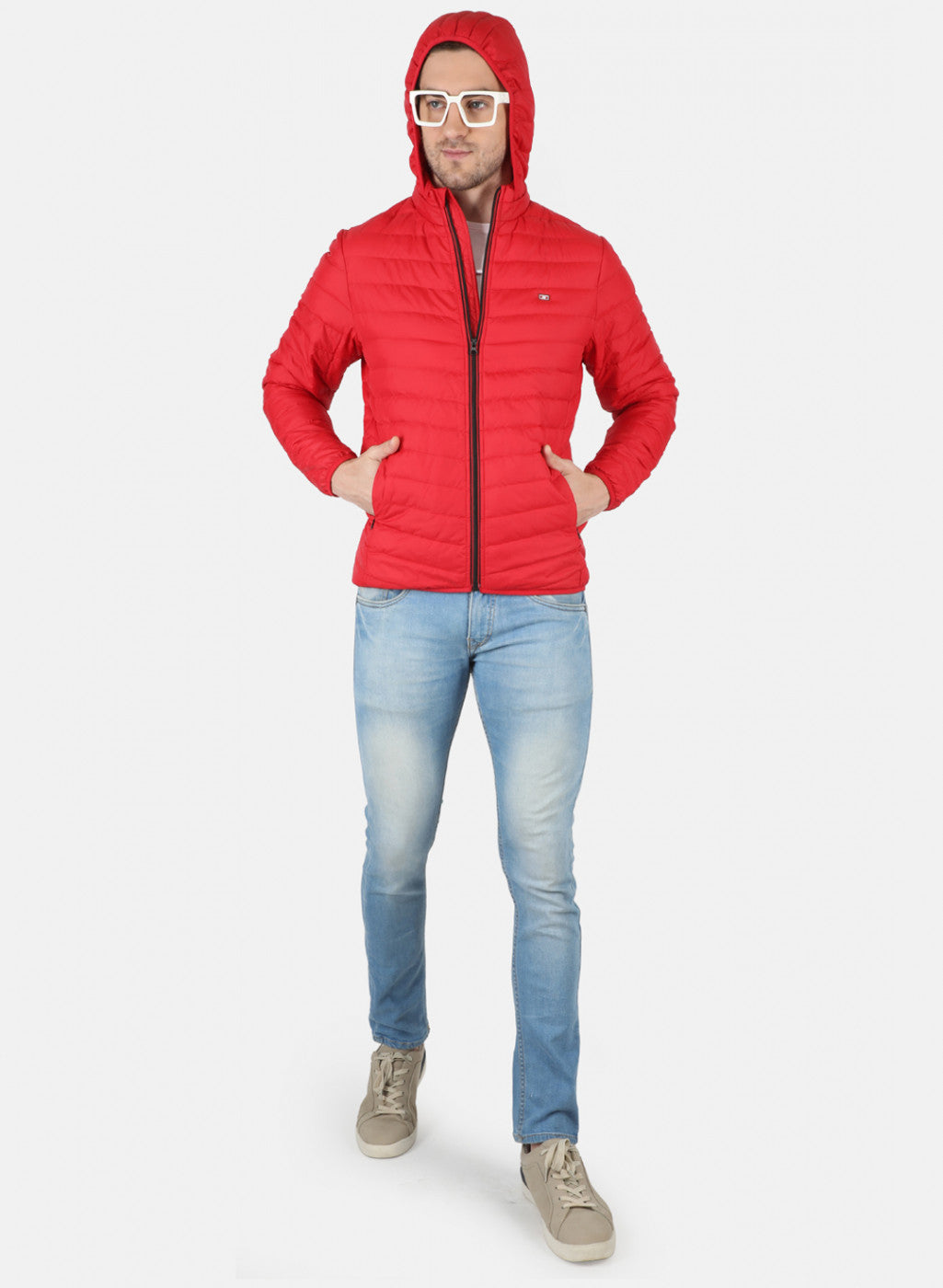 Men Red Solid Jacket