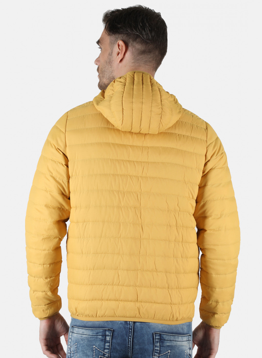 Men Yellow Solid Jacket