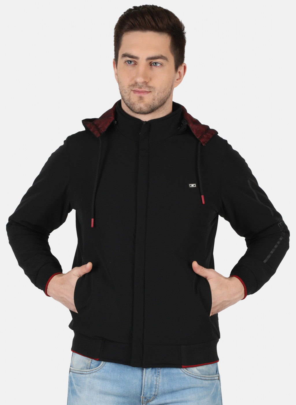 Men Black Solid Jacket