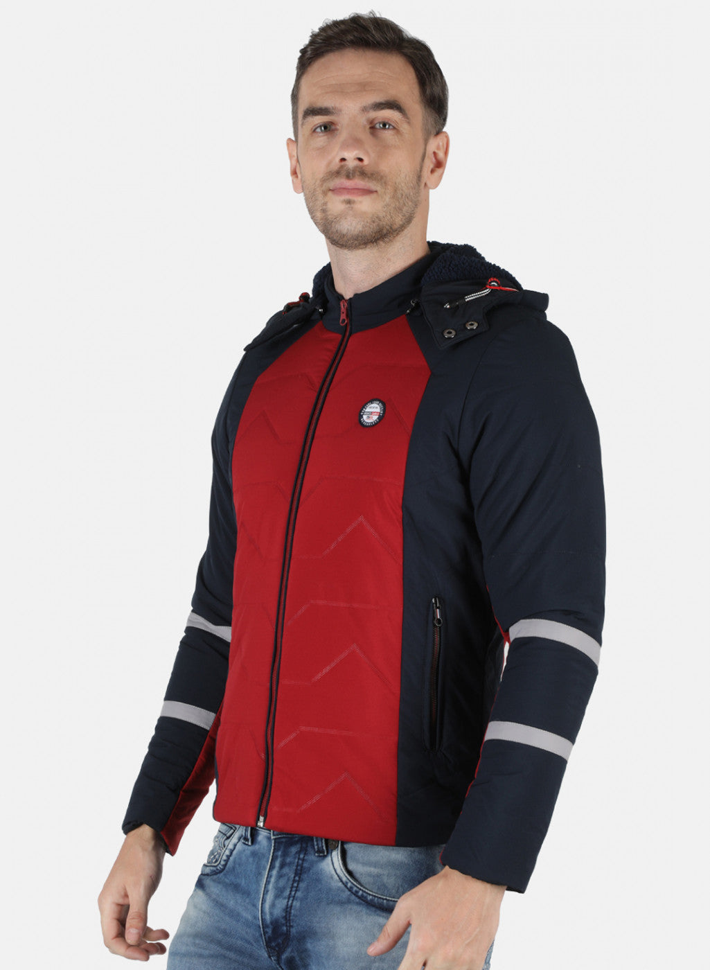 Men Multicolor Self Design Jacket