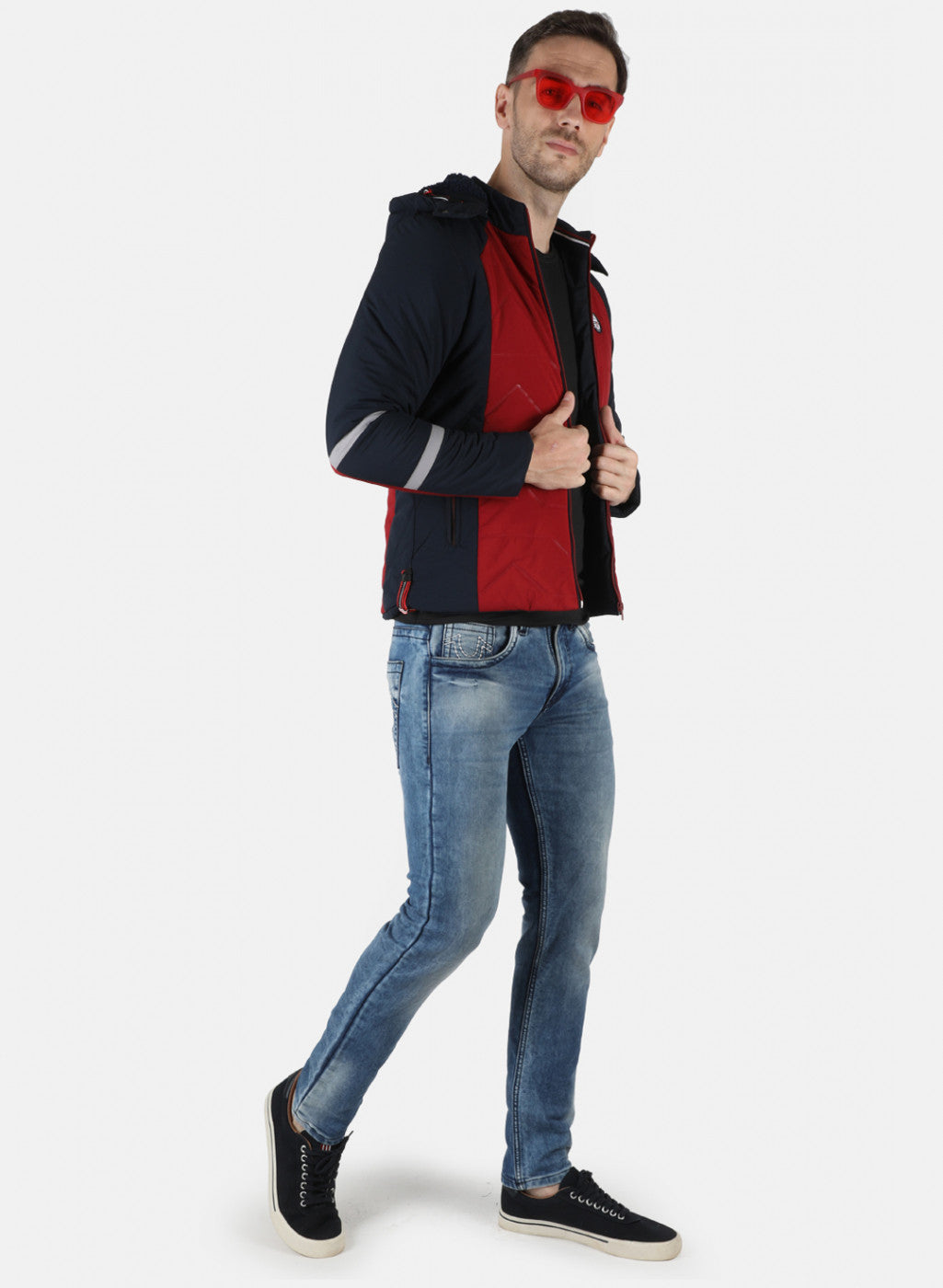 Men Multicolor Self Design Jacket