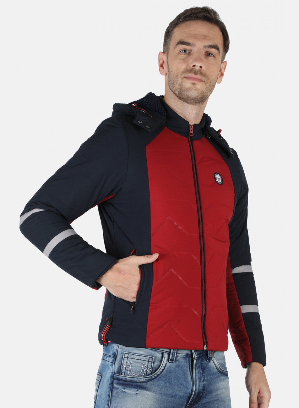 Men Multicolor Self Design Jacket