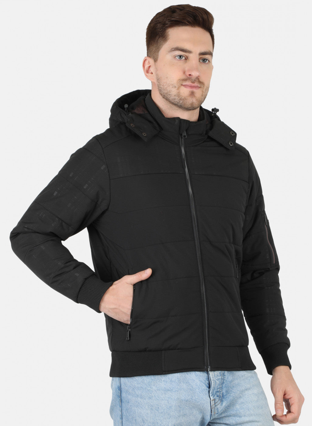 Men Black Solid Jacket