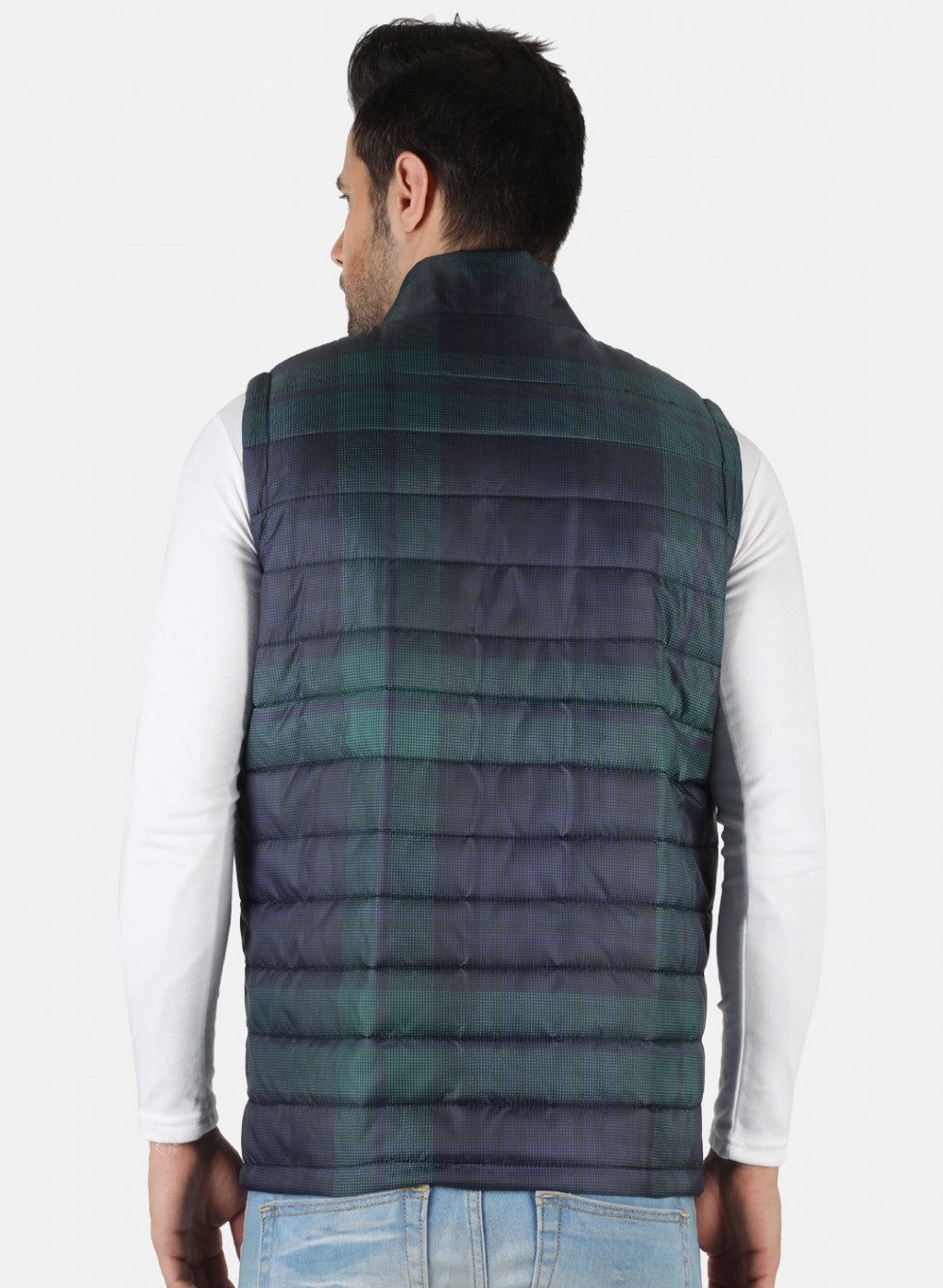 Men NAvy Blue Check Jacket