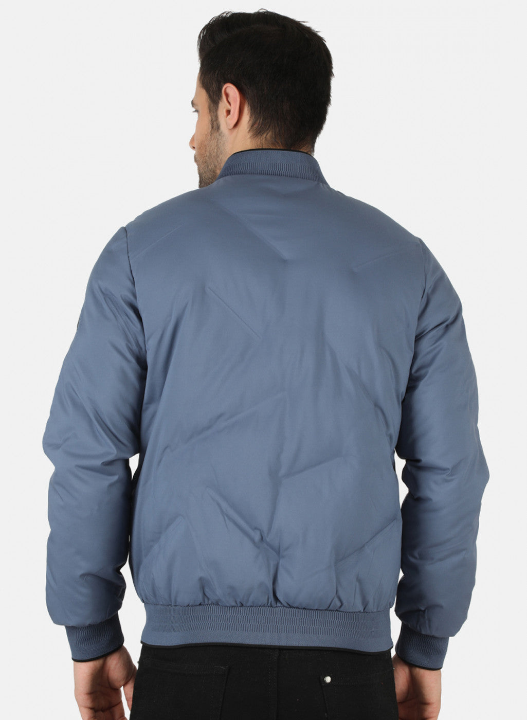 Men Blue Solid Jacket