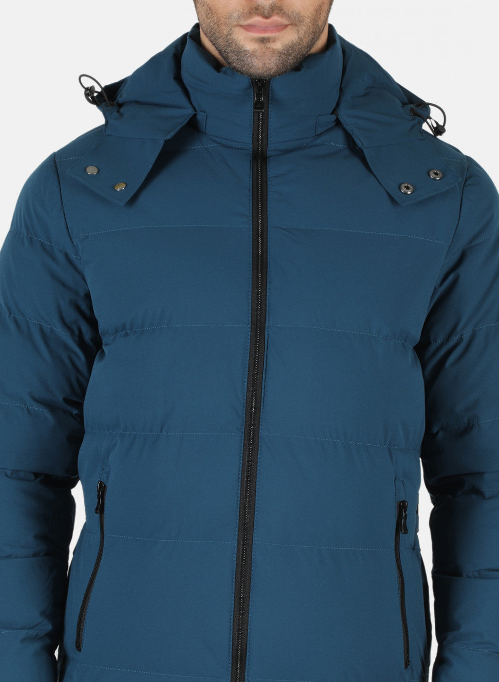 Men Blue Solid Heating Jacket