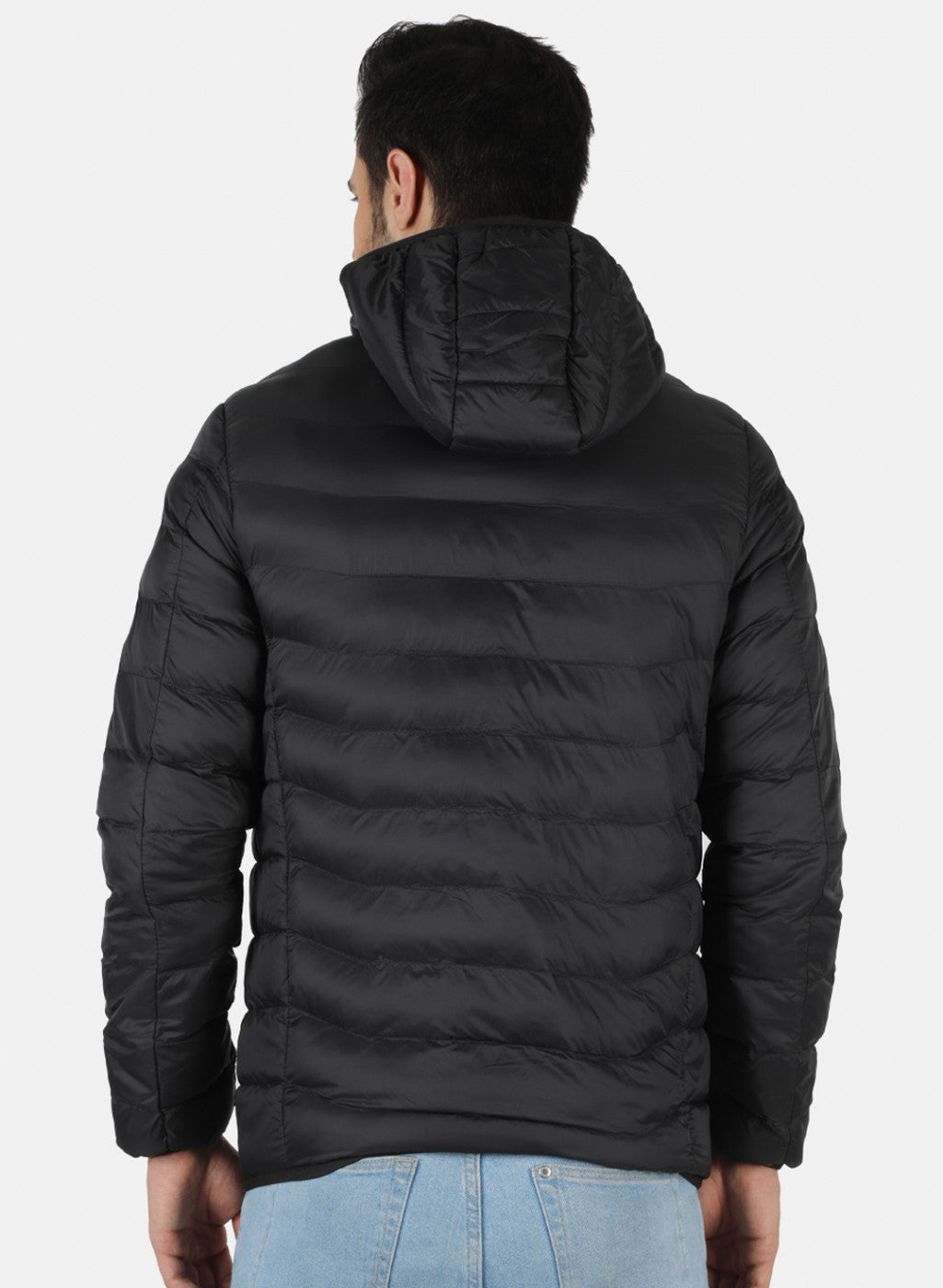 Men Black Solid Heating Jacket