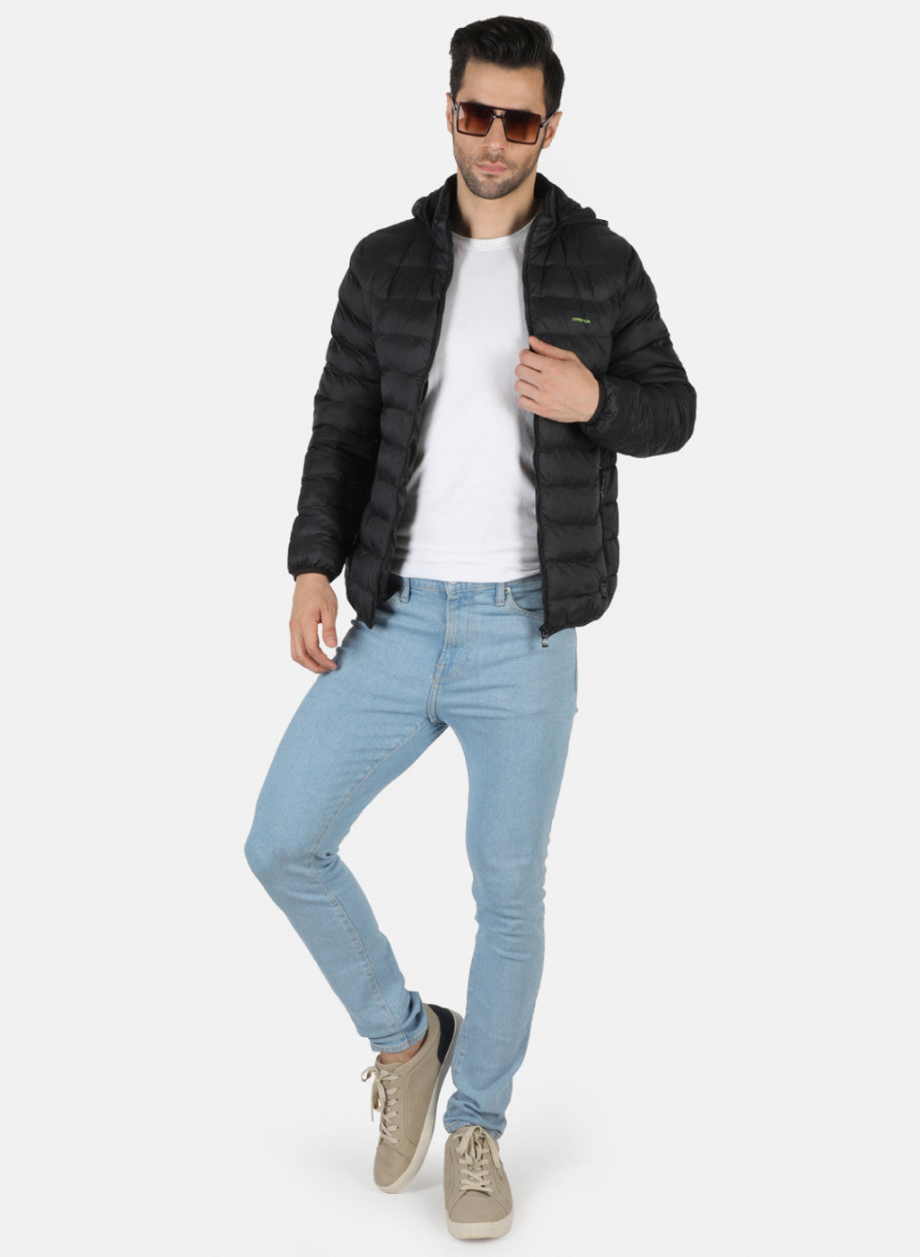 Men Black Solid Heating Jacket