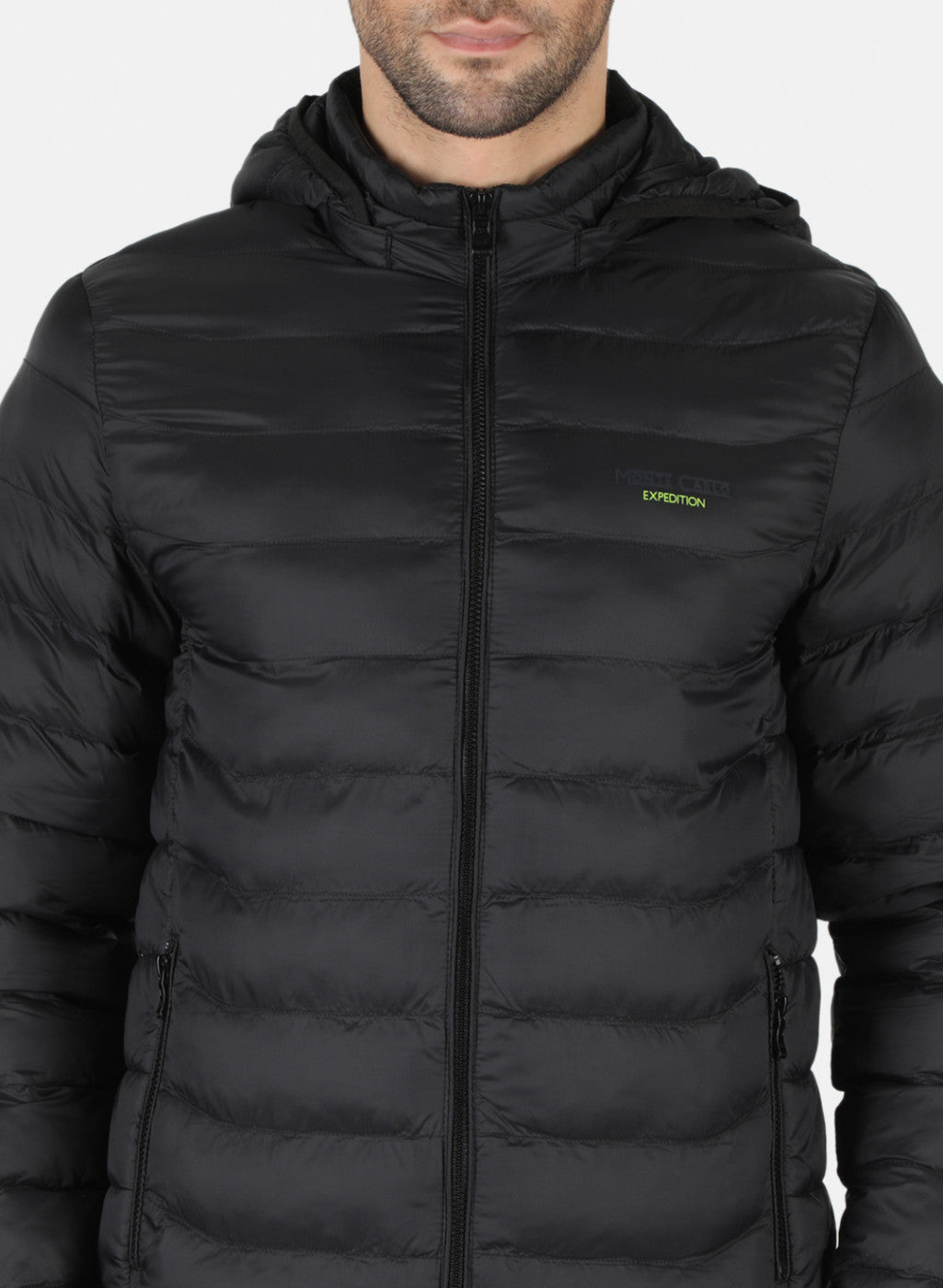 Men Black Solid Heating Jacket