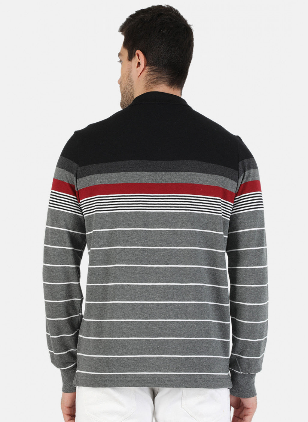 Men Grey Stripe T-Shirt