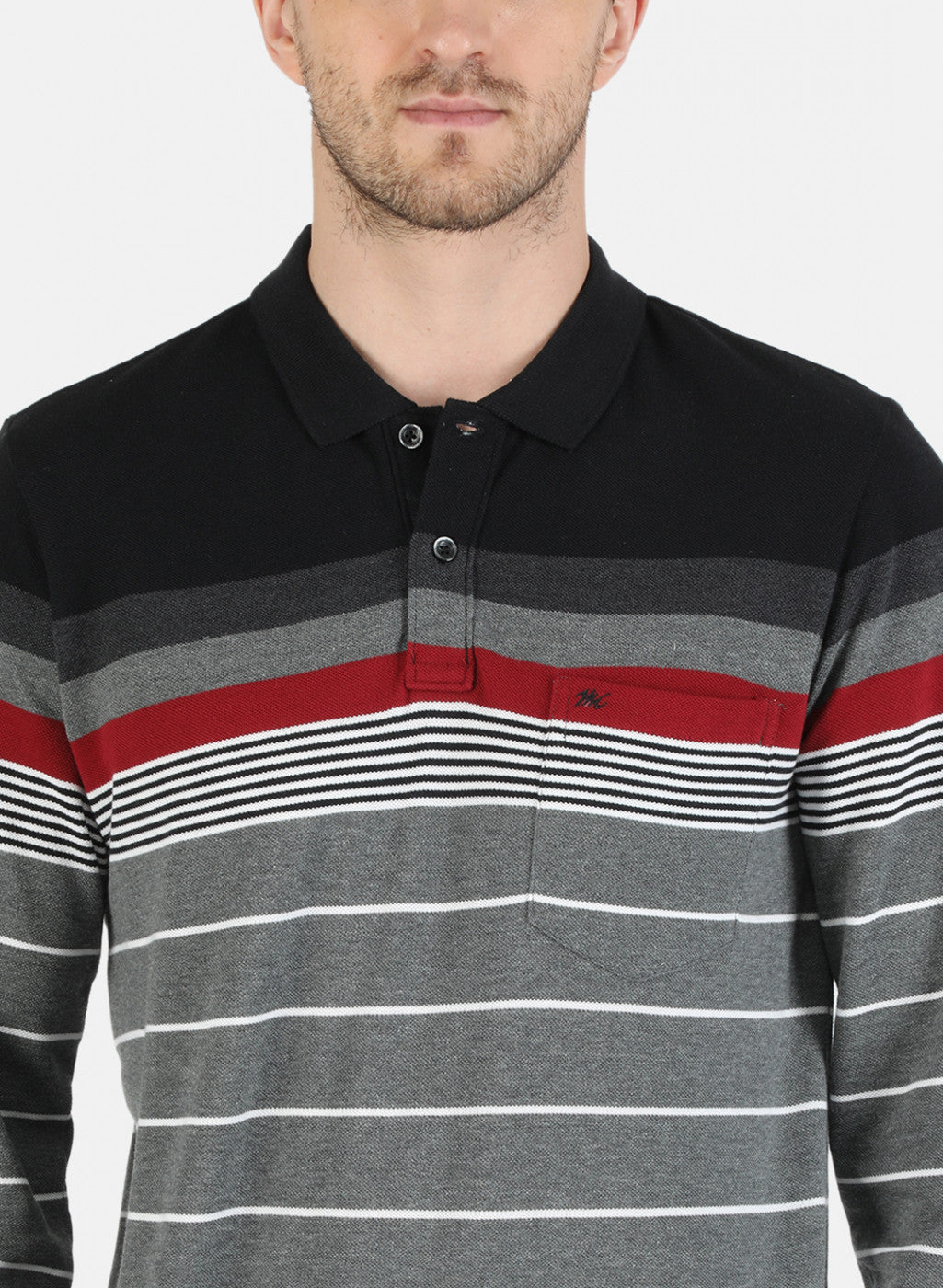 Men Grey Stripe T-Shirt