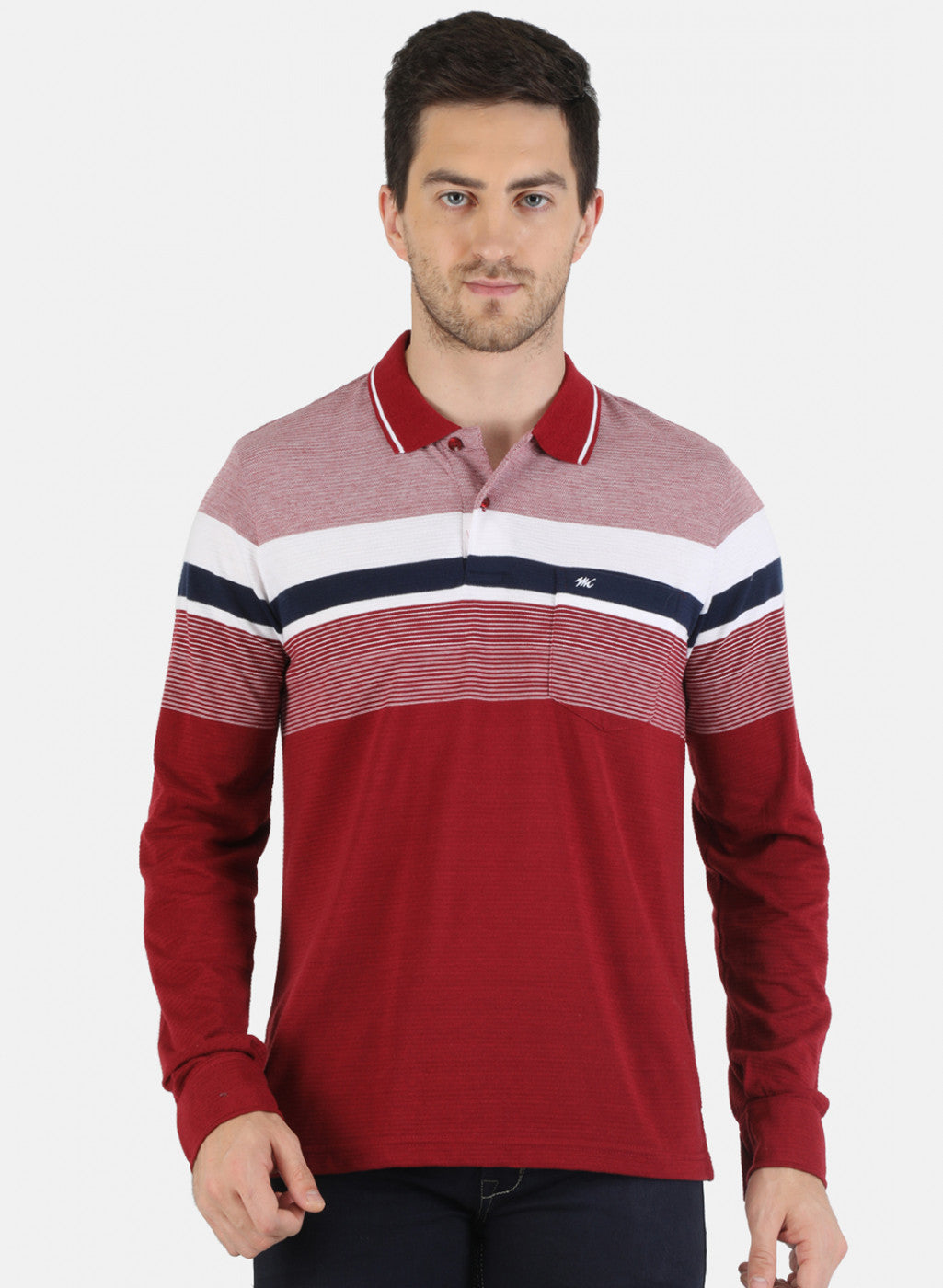 Men Maroon Stripe T-Shirt