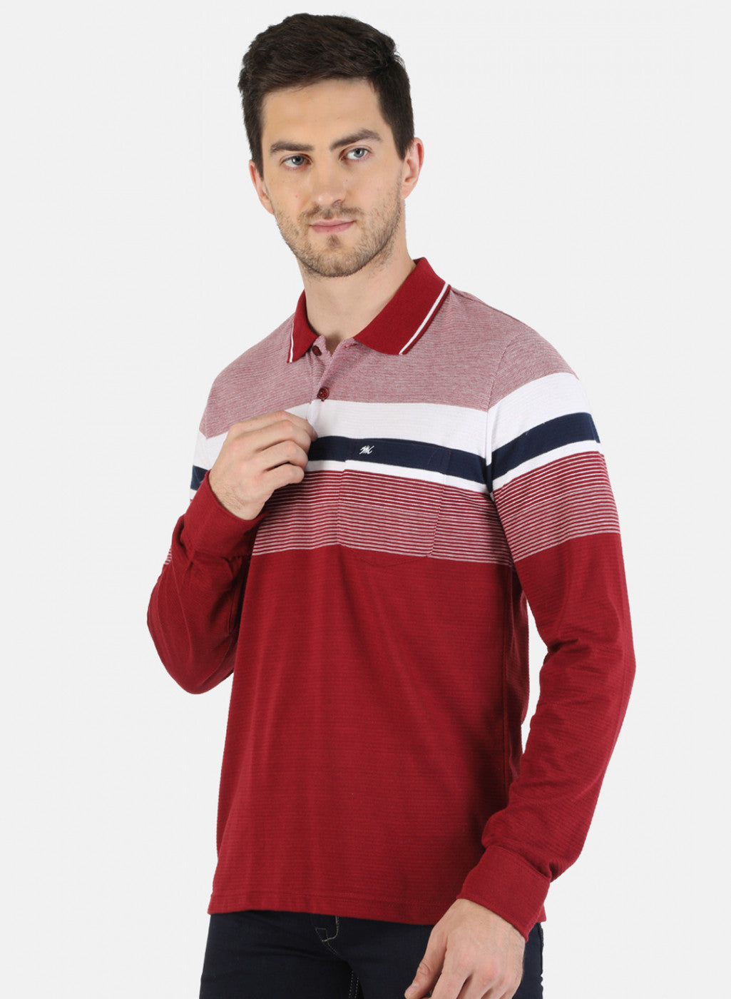 Men Maroon Stripe T-Shirt