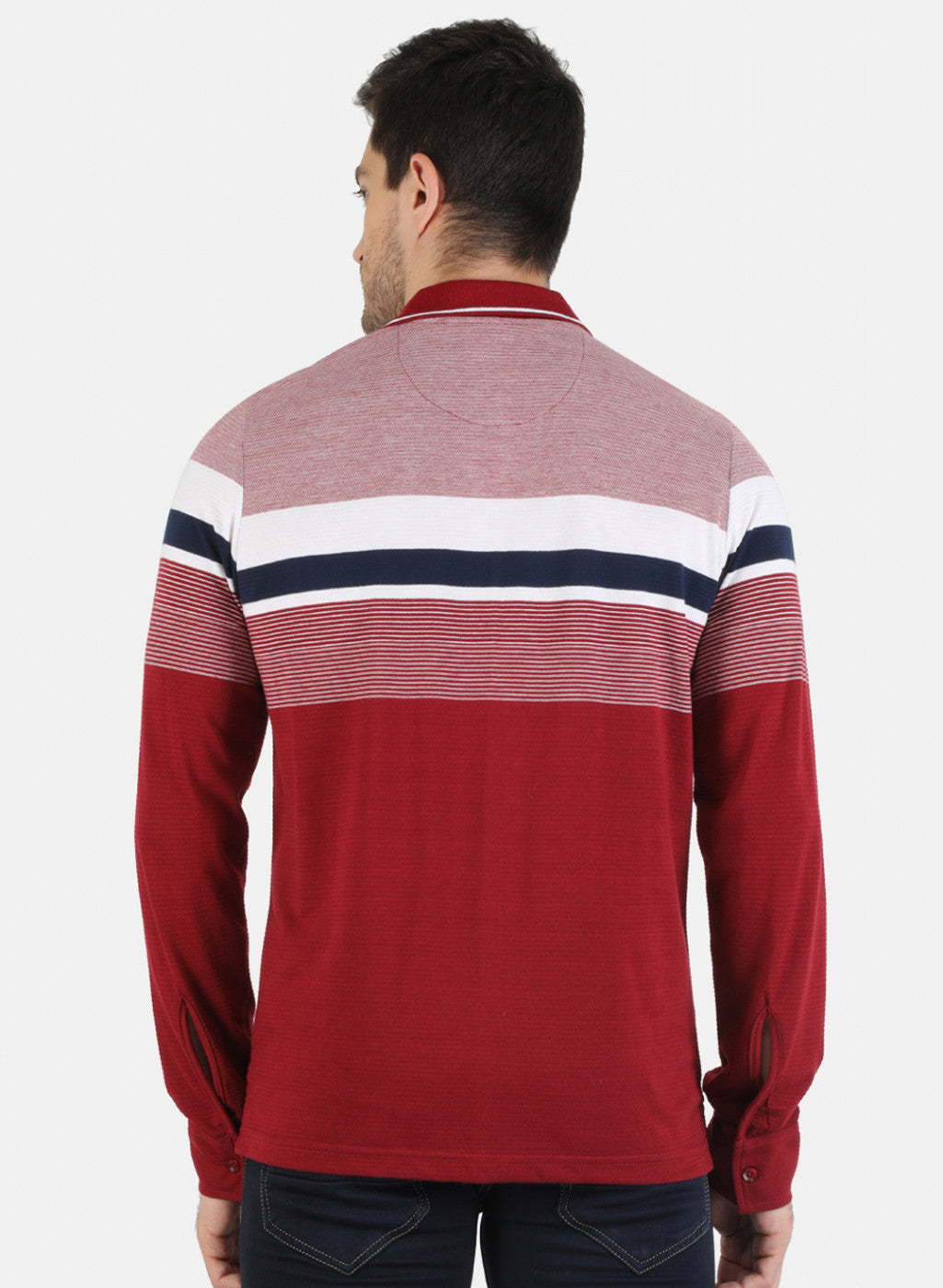 Men Maroon Stripe T-Shirt