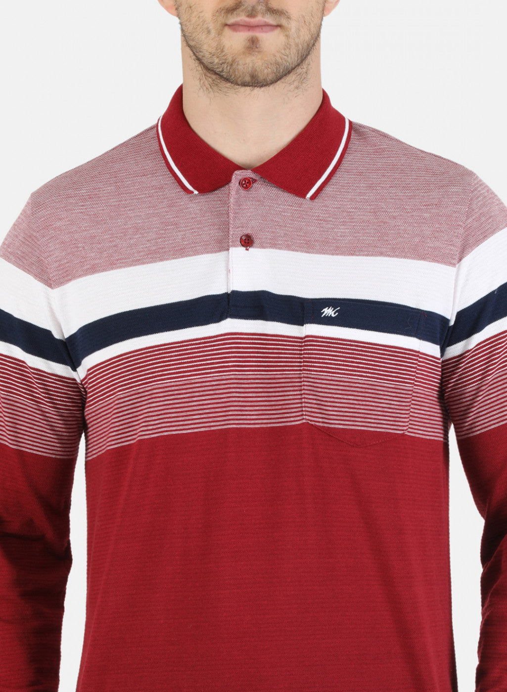 Men Maroon Stripe T-Shirt