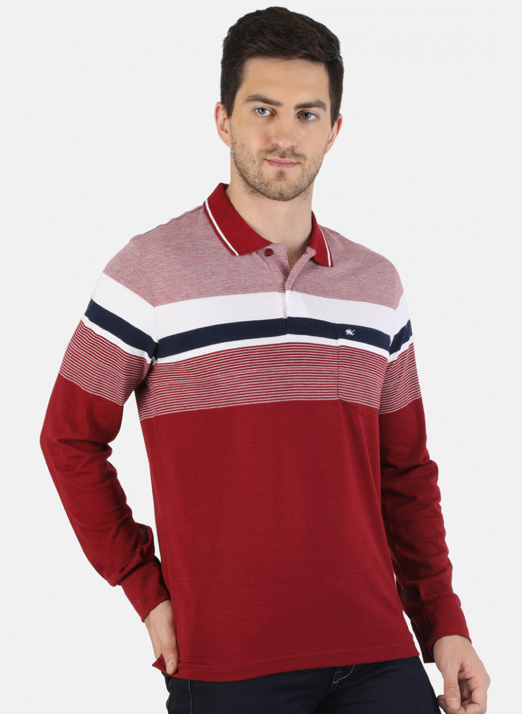 Men Maroon Stripe T-Shirt