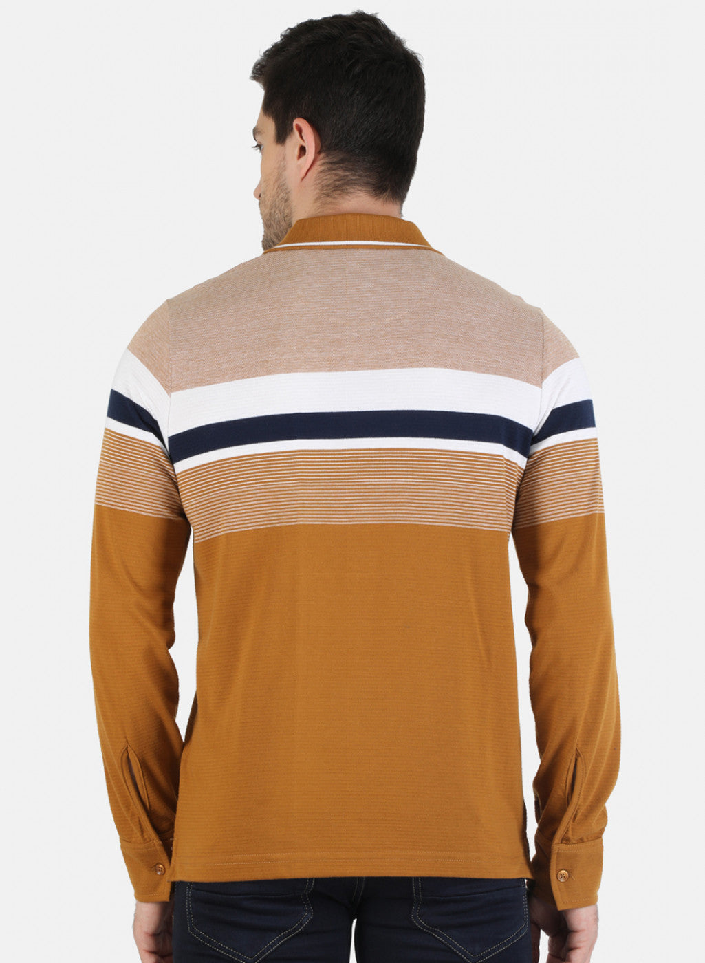 Men Mustard Stripe T-Shirt