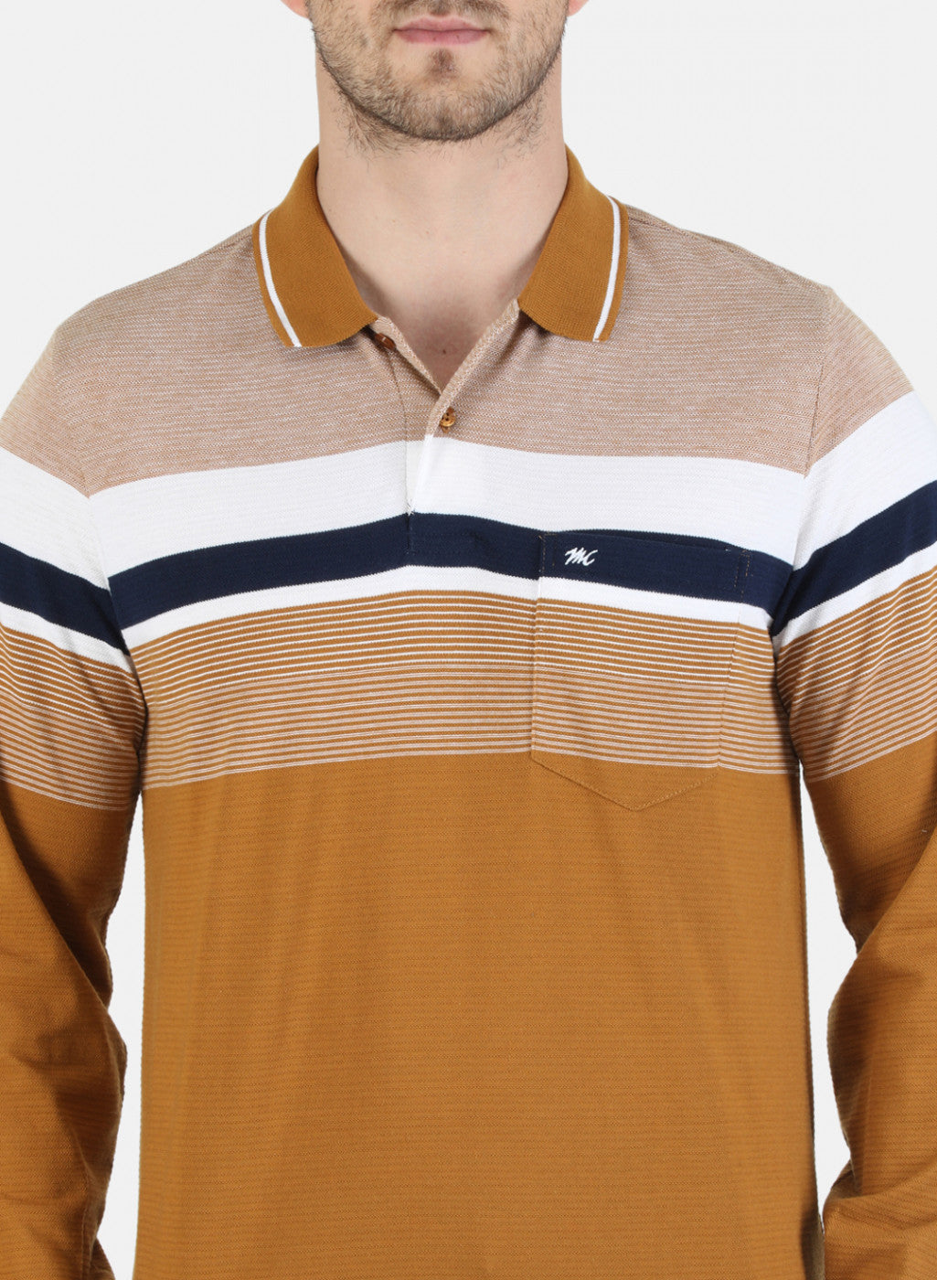 Men Mustard Stripe T-Shirt