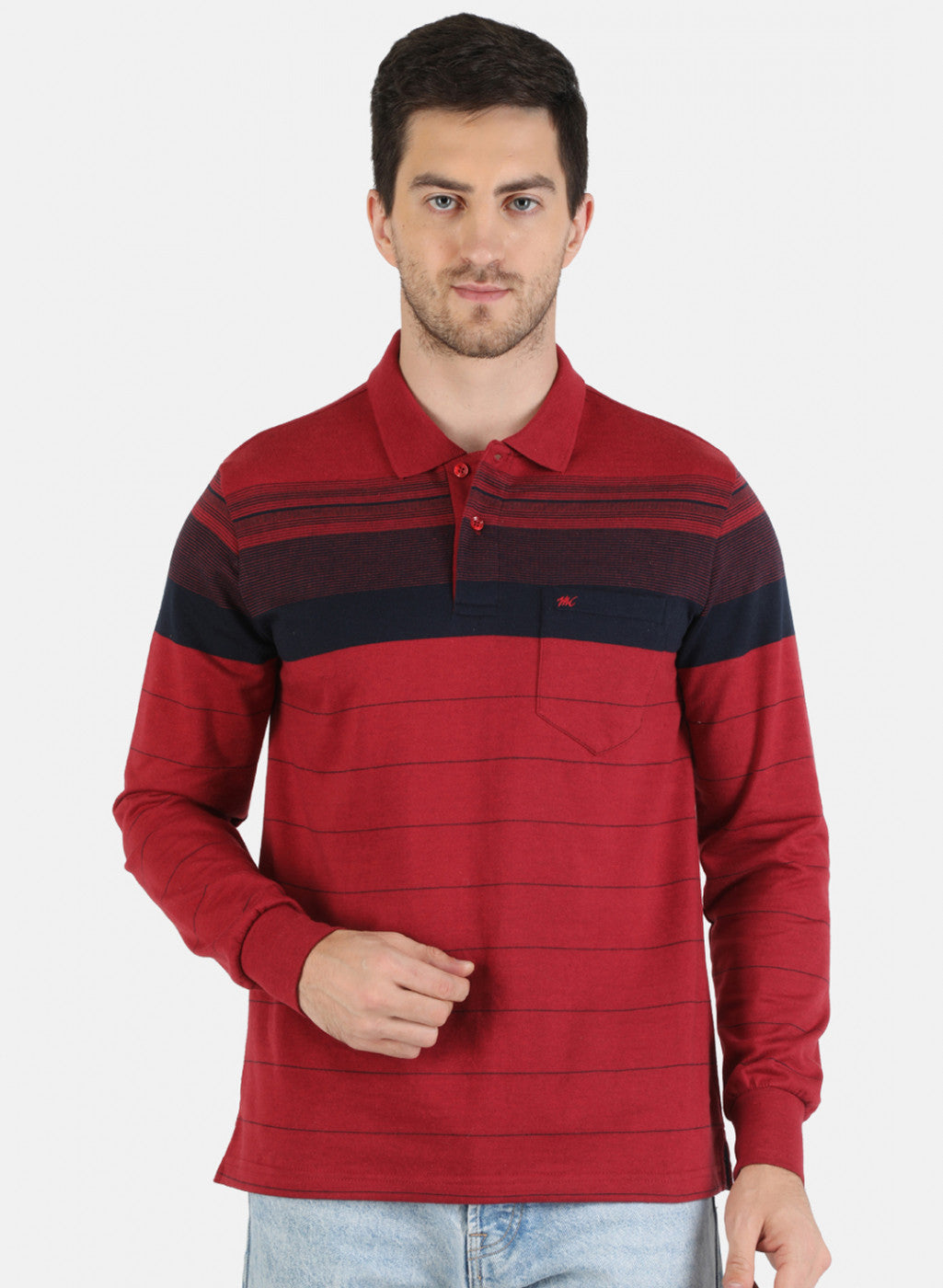 Men Maroon Stripe T-Shirt