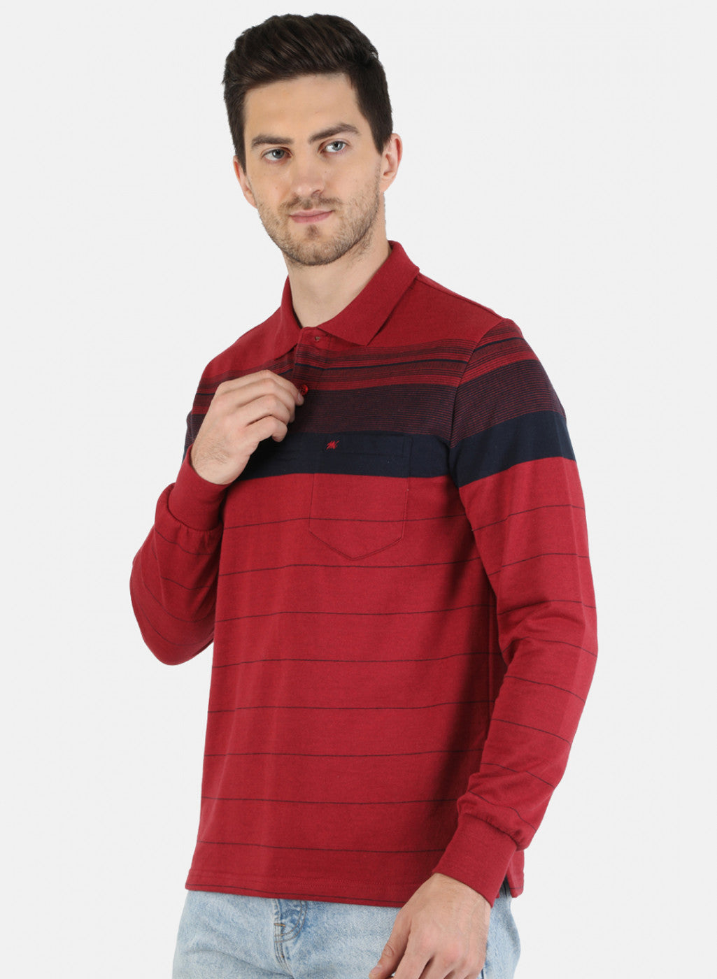 Men Maroon Stripe T-Shirt