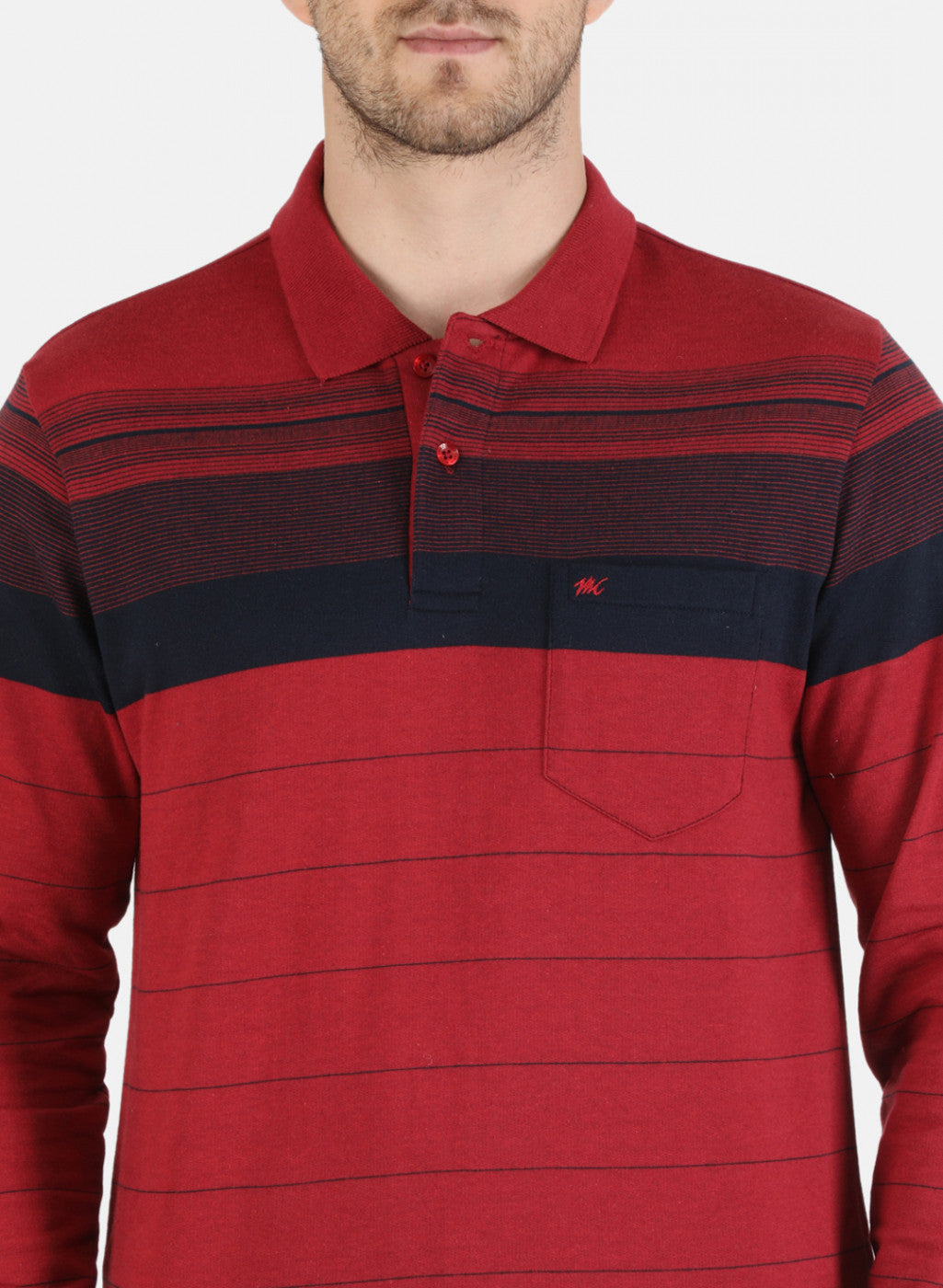 Men Maroon Stripe T-Shirt