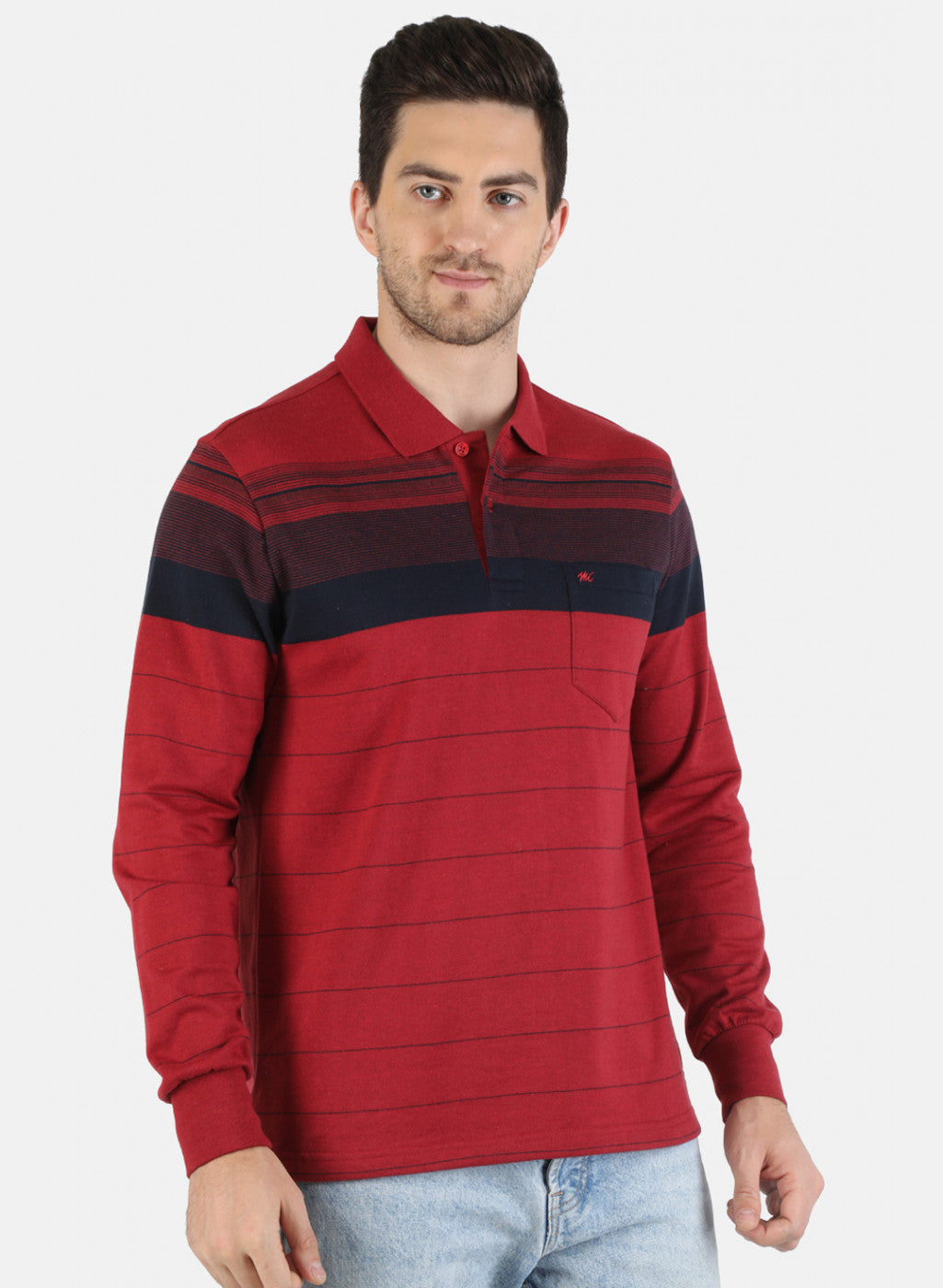 Men Maroon Stripe T-Shirt