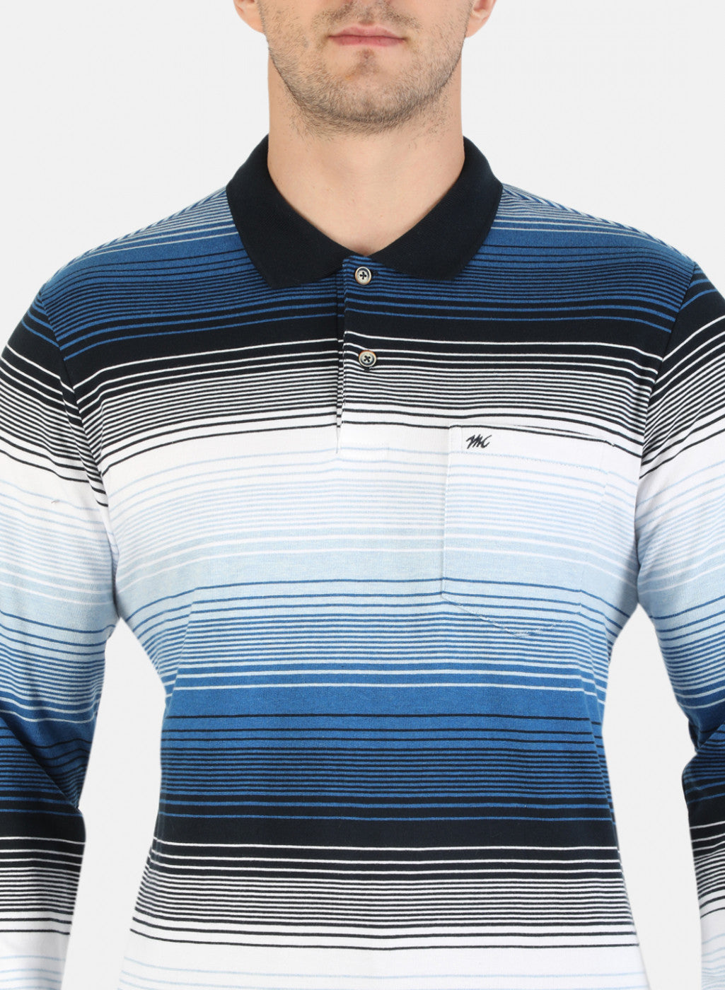 Men Blue Stripe T-Shirt