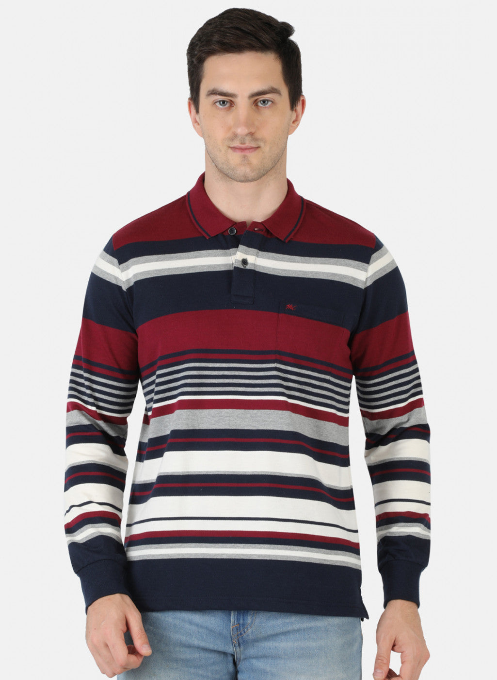 Men Maroon Stripe T-Shirt