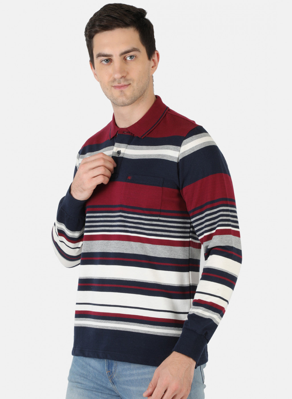 Men Maroon Stripe T-Shirt