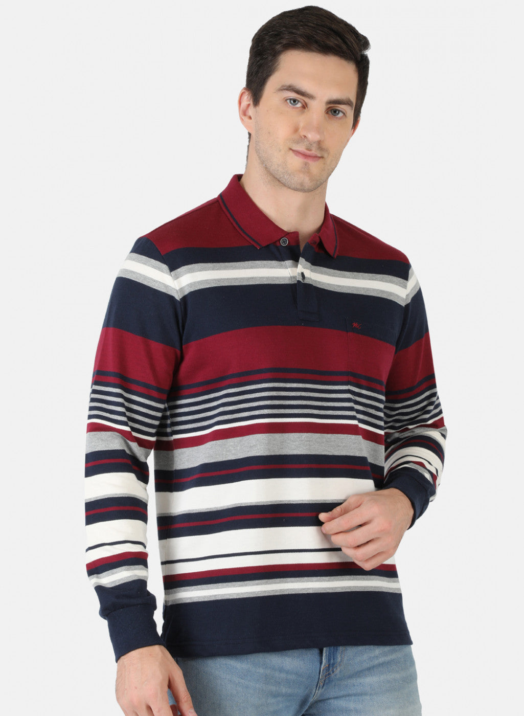 Men Maroon Stripe T-Shirt