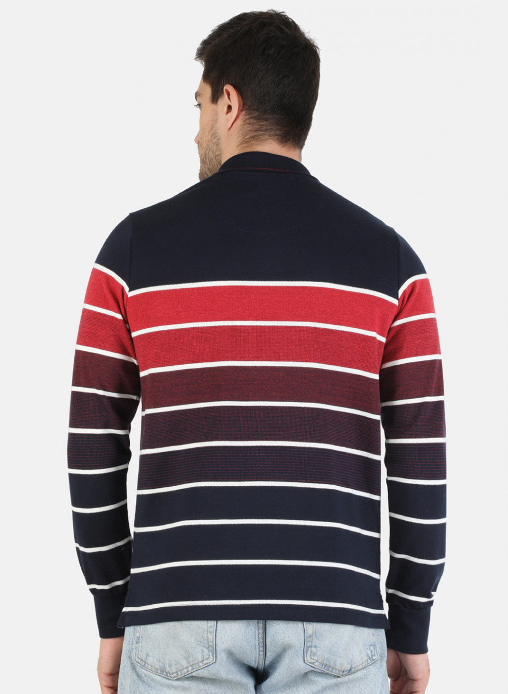 Men NAvy Blue Stripe T-Shirt