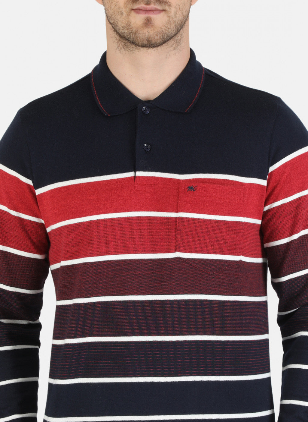 Men NAvy Blue Stripe T-Shirt