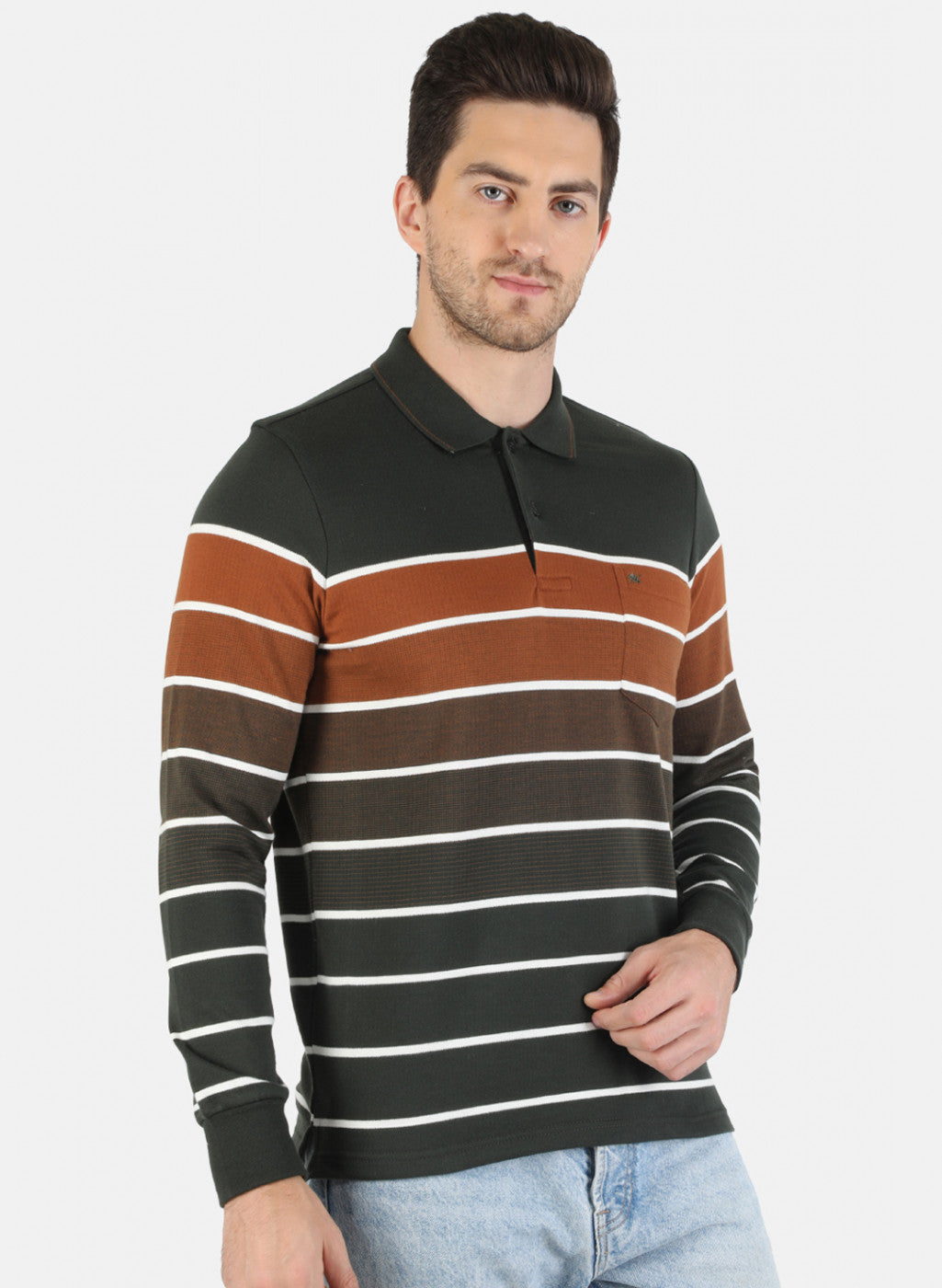 Men Olive Stripe T-Shirt