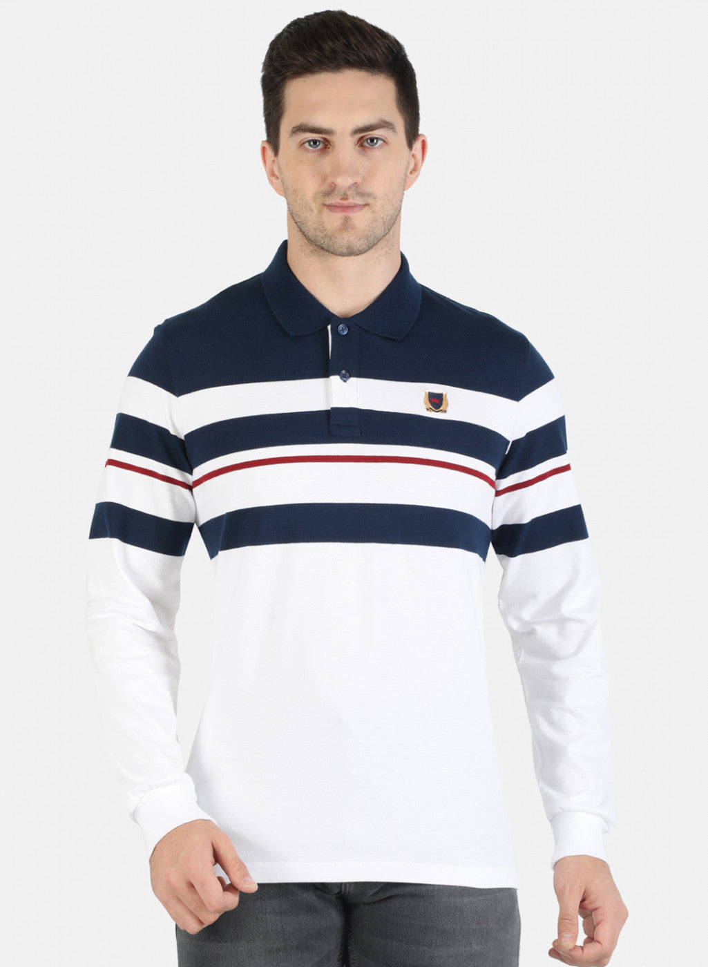 Men NAvy Blue Stripe T-Shirt